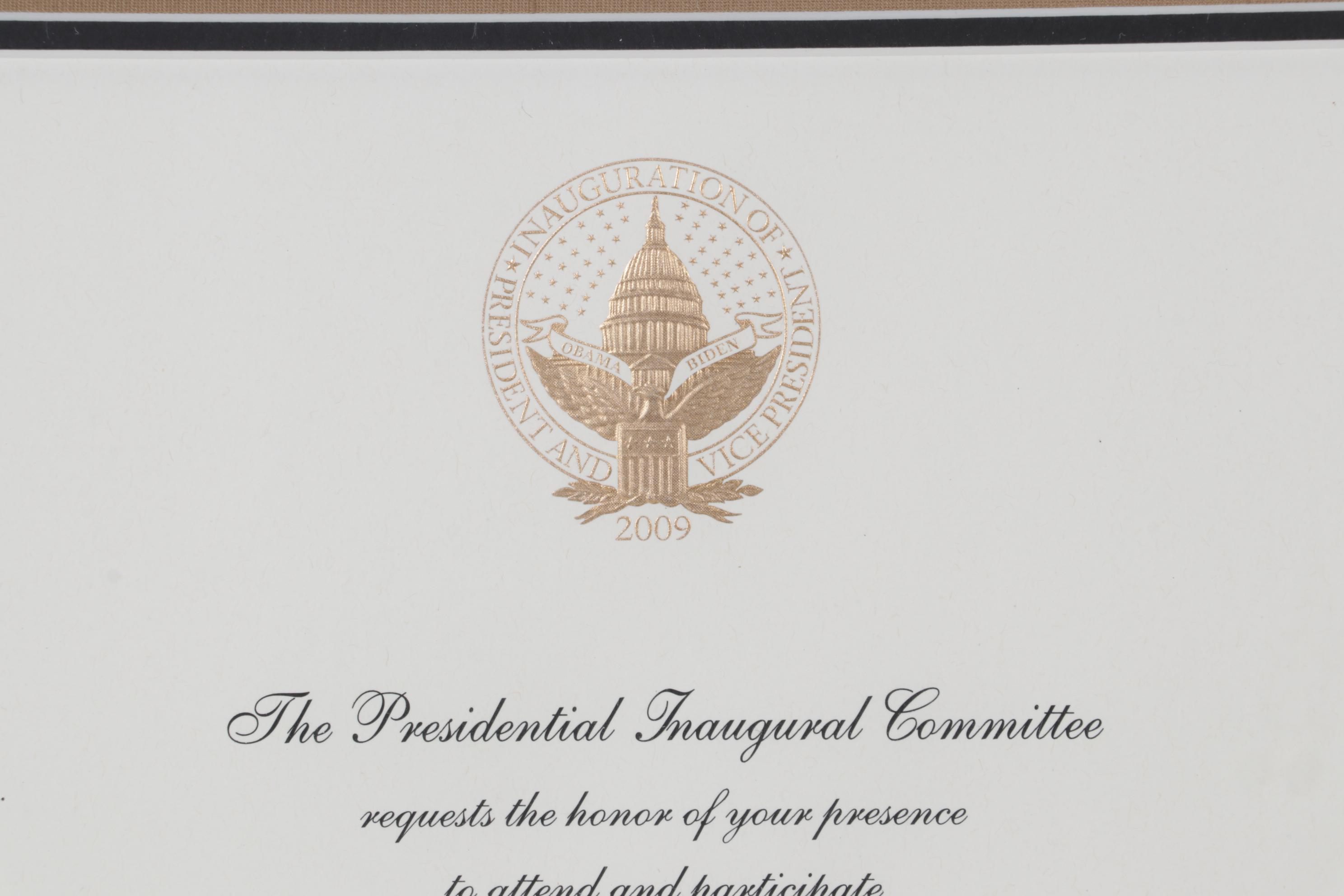 2009 Inaugural Invitation for Obama/Biden White House in Frame