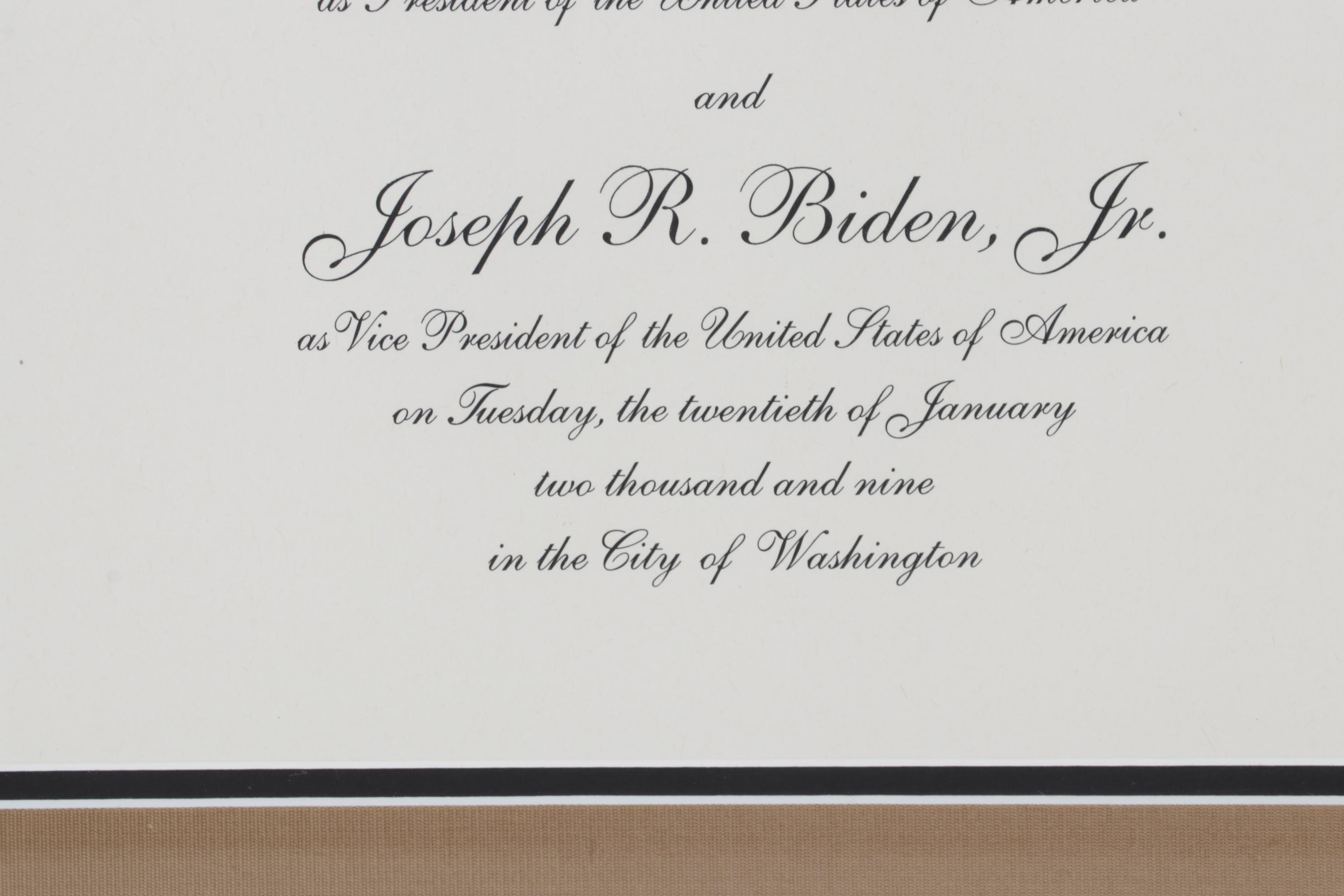 2009 Inaugural Invitation for Obama/Biden White House in Frame