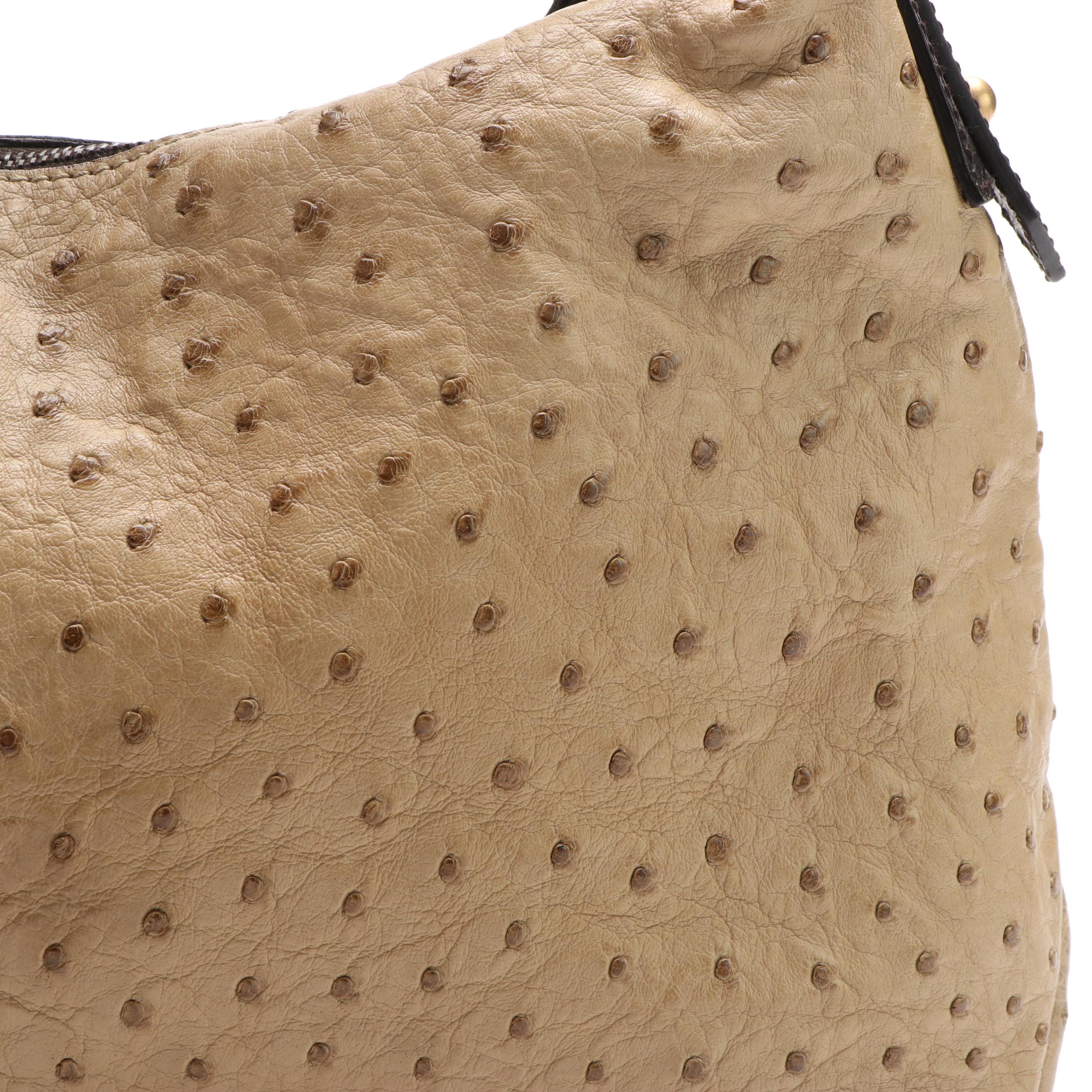 Gucci Horsebit Shoulder Bag in Ostrich Leather