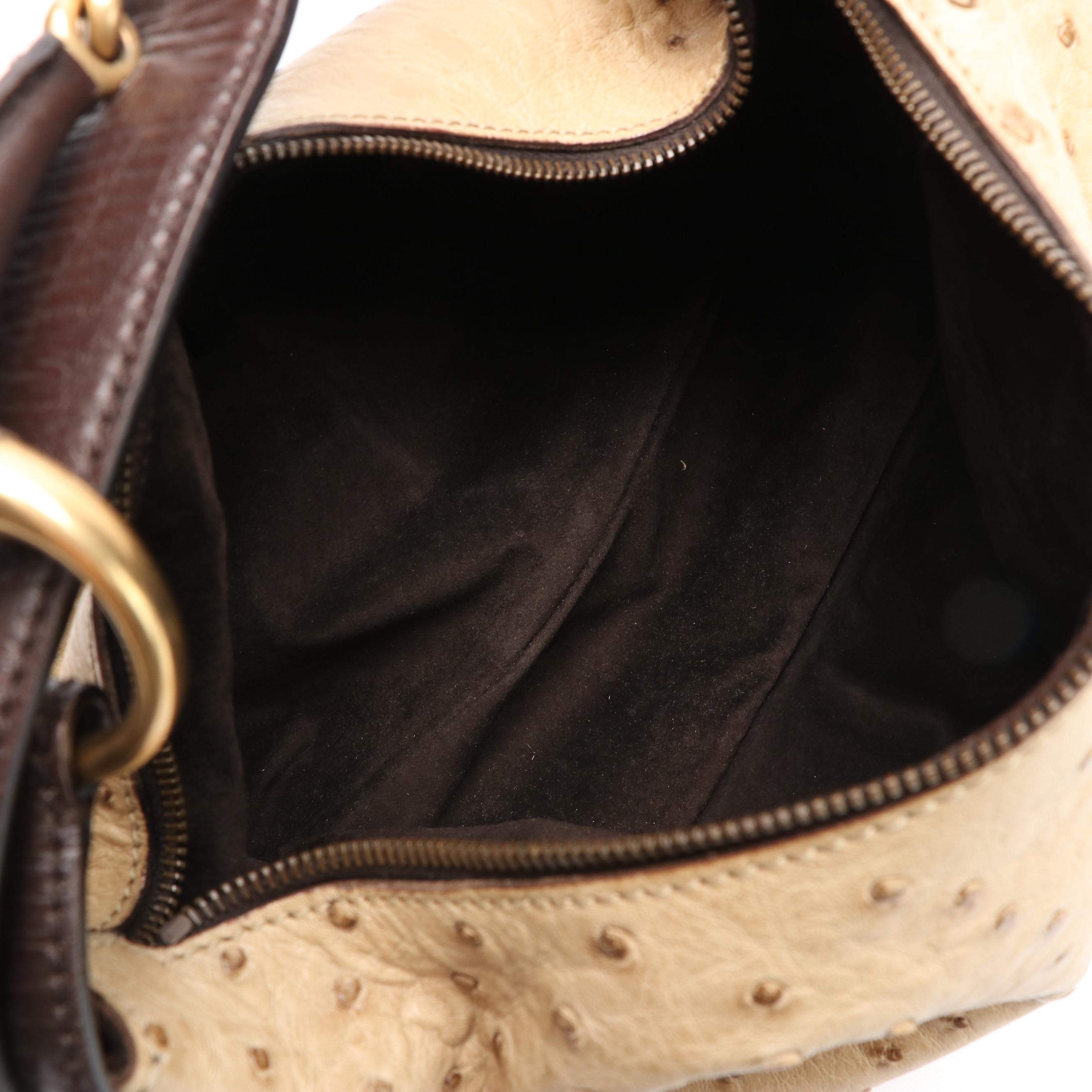 Gucci Horsebit Shoulder Bag in Ostrich Leather