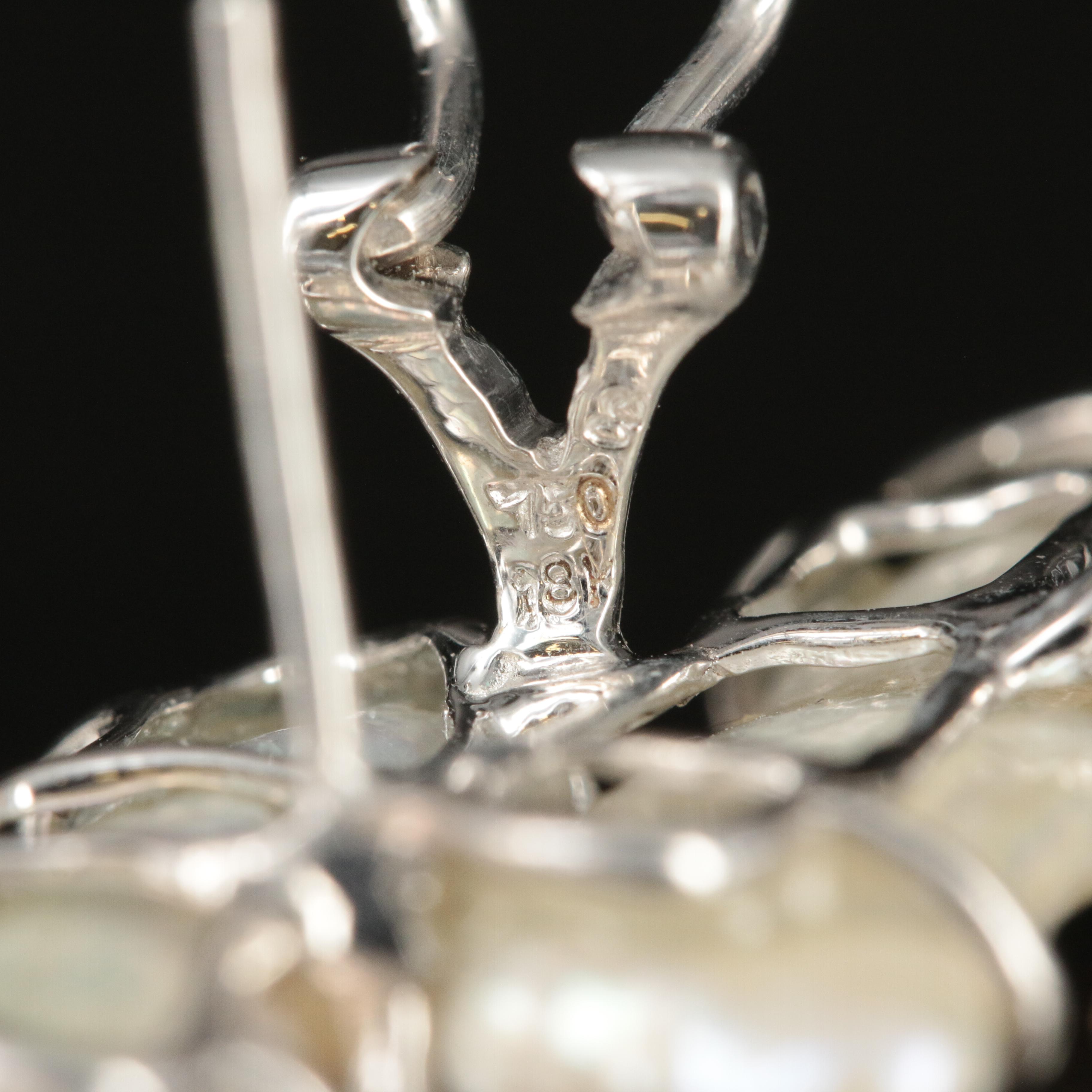 18K Baroque Pearl and Diamond Earrings