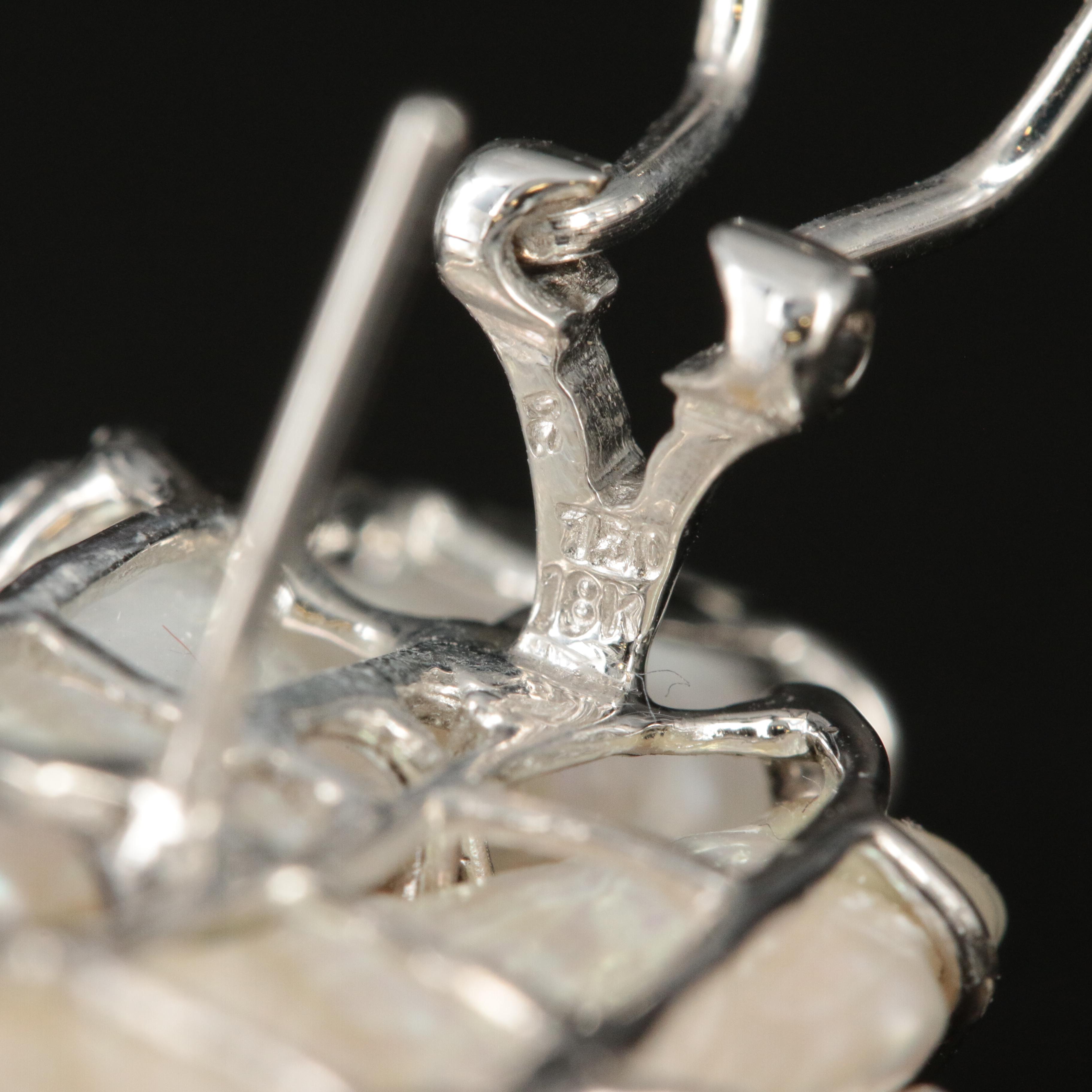 18K Baroque Pearl and Diamond Earrings