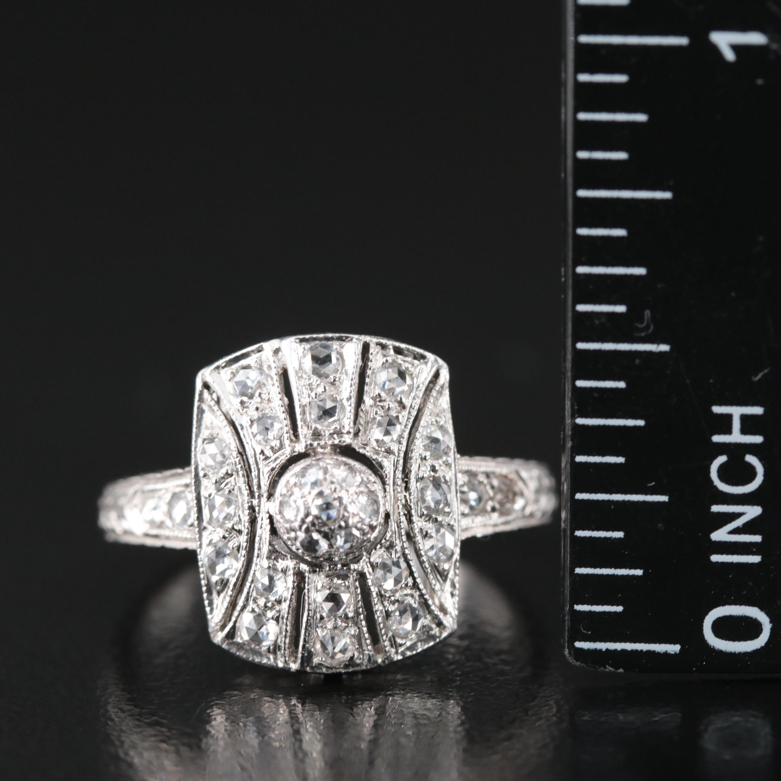 Art Deco 18K 0.25 CTW Diamond Ring