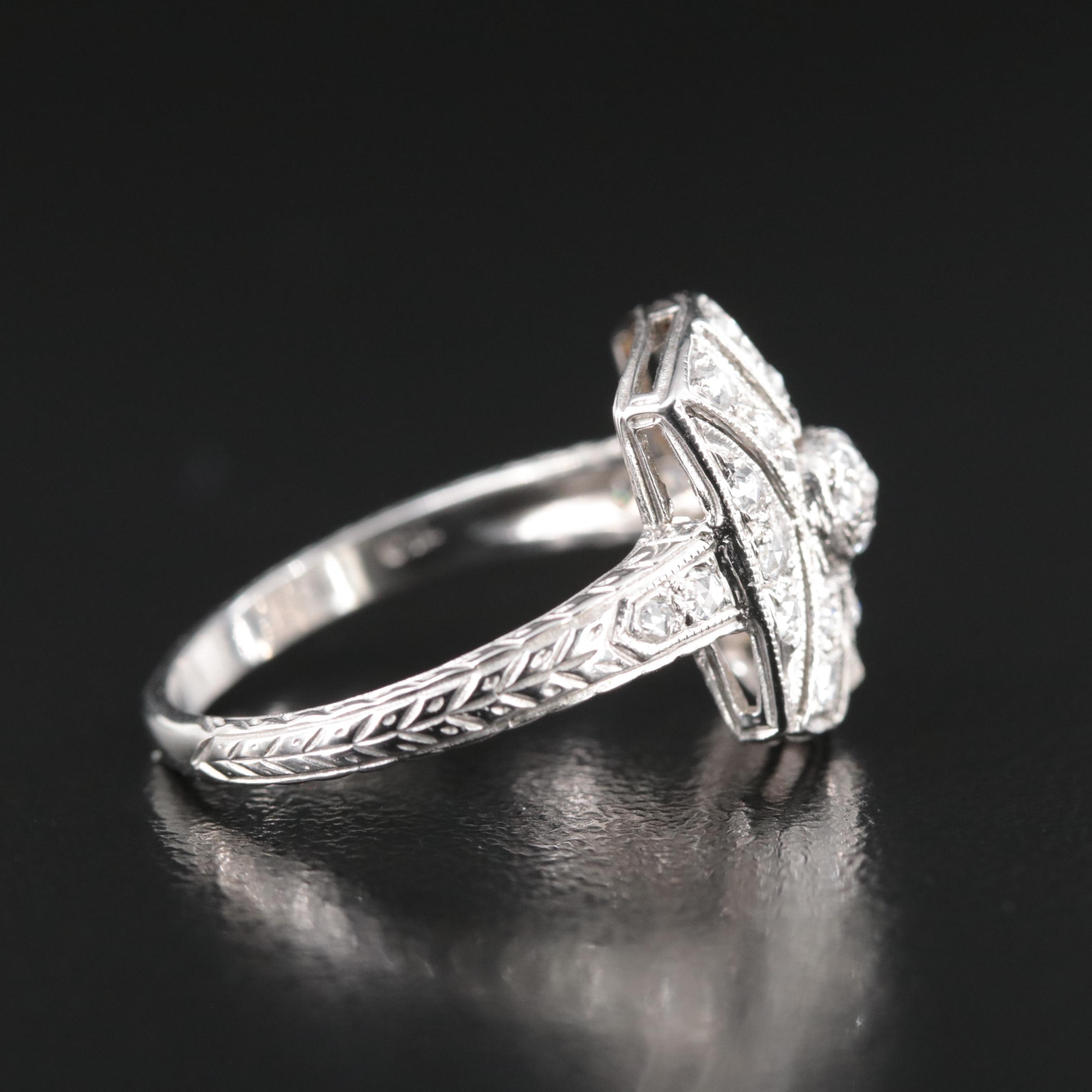 Art Deco 18K 0.25 CTW Diamond Ring