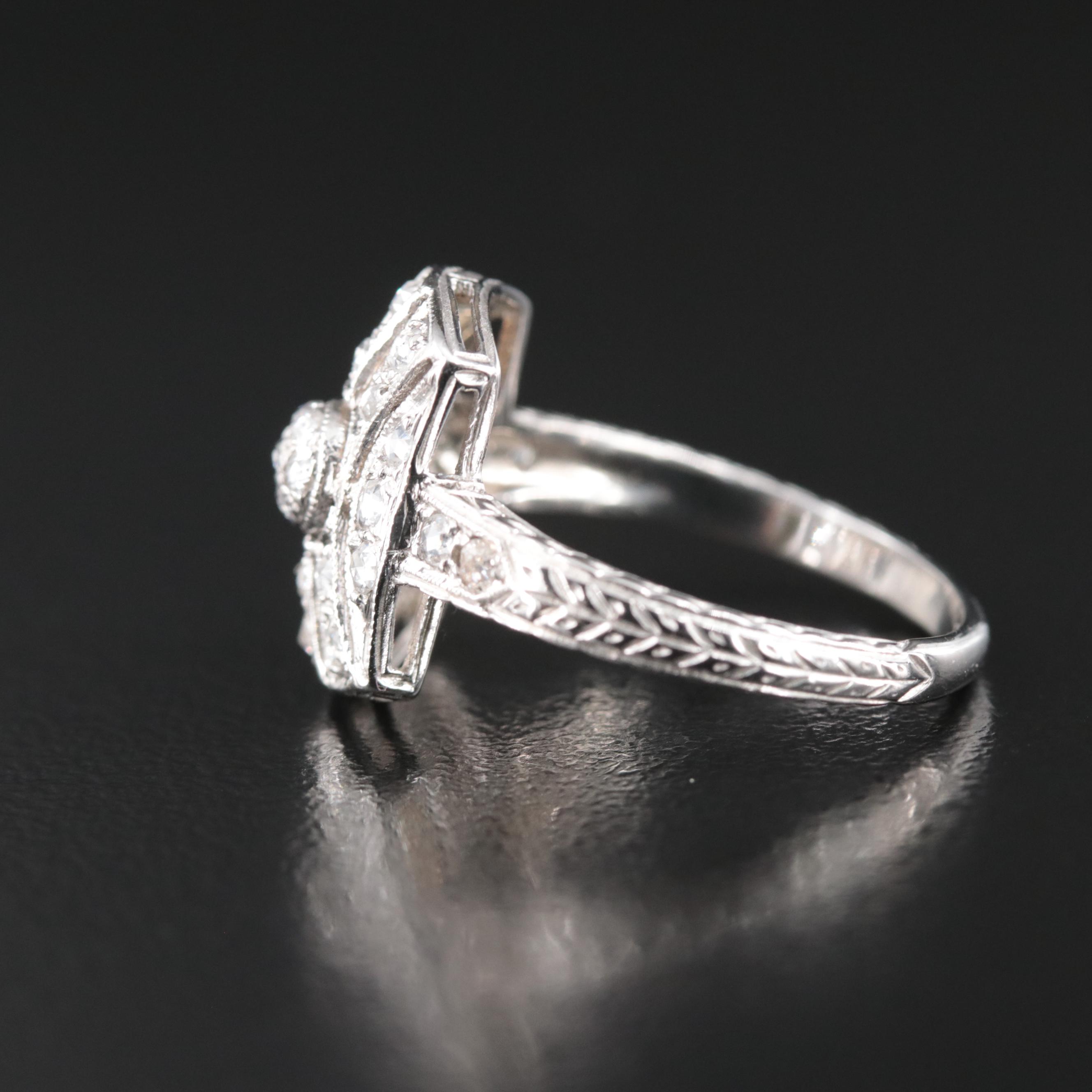 Art Deco 18K 0.25 CTW Diamond Ring