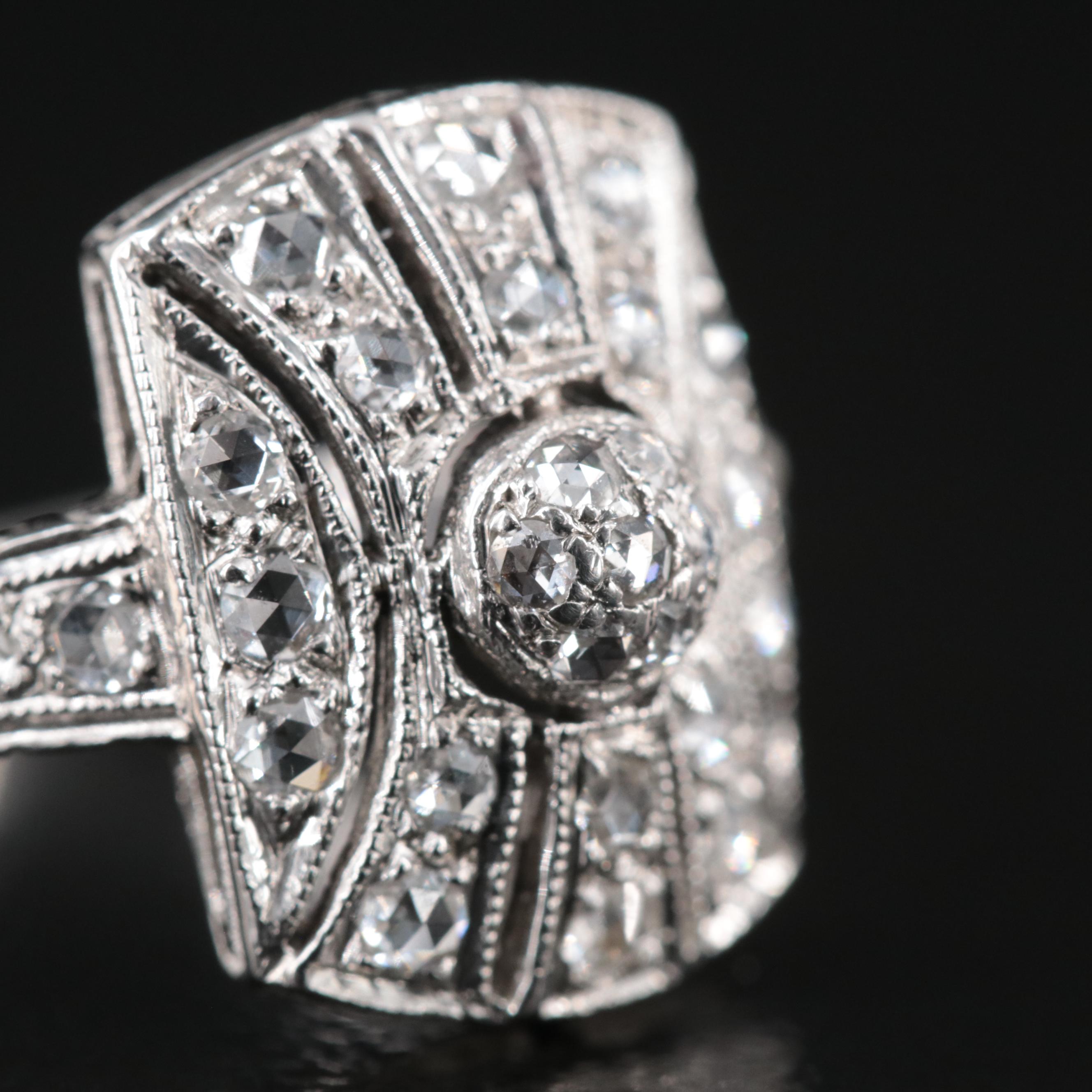 Art Deco 18K 0.25 CTW Diamond Ring