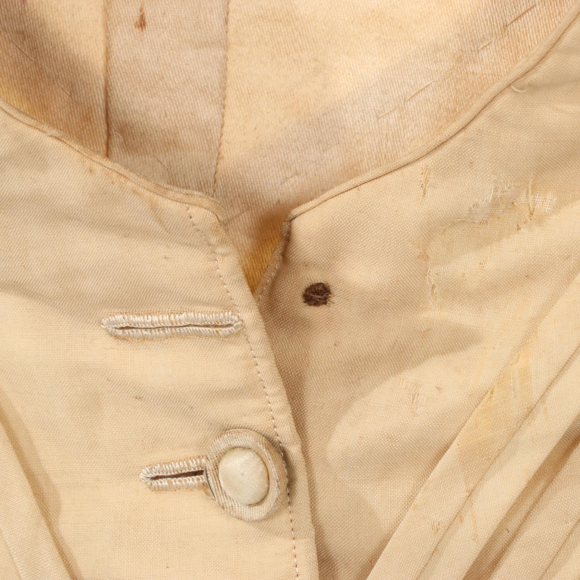 Victorian Iron Footstool With Needlepoint and 1860s Fashion Items and Parasol