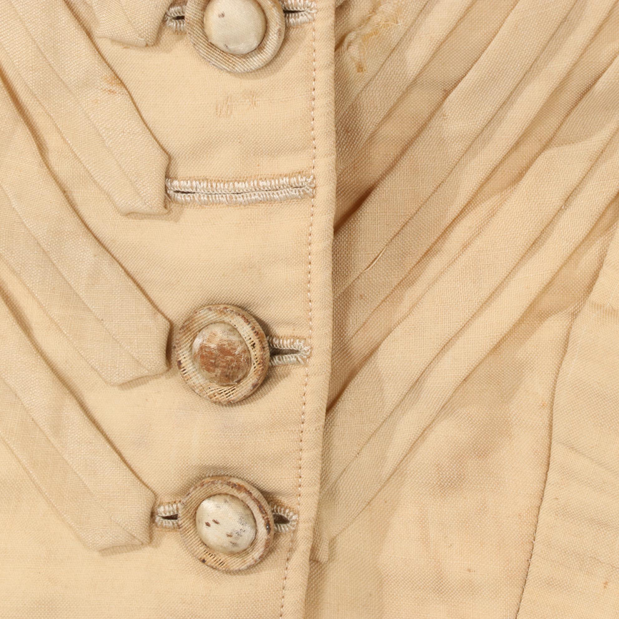 Victorian Iron Footstool With Needlepoint and 1860s Fashion Items and Parasol