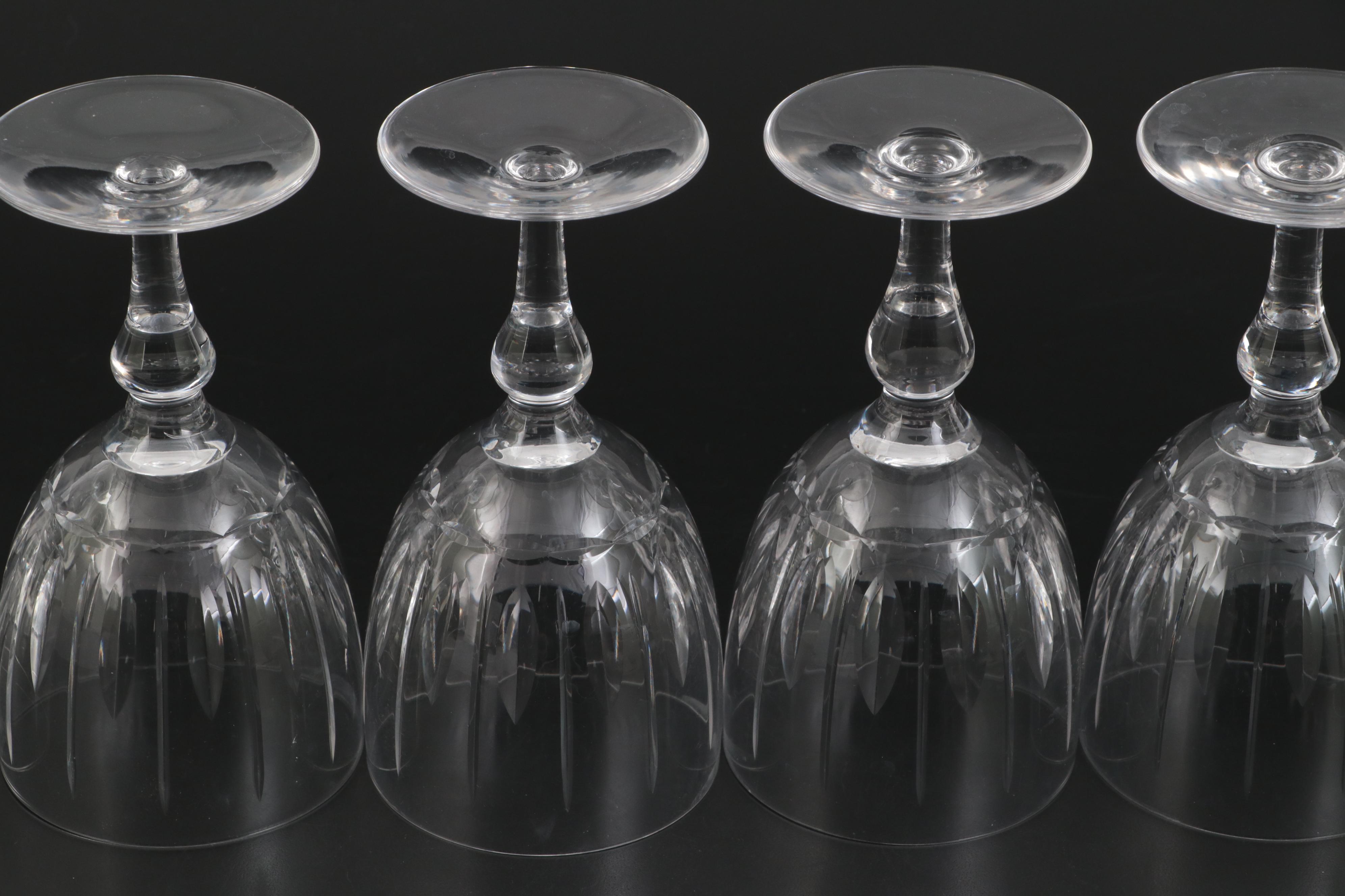 Stuart English Crystal "Hampshire" Cordial Glasses and Bowl, 1955-1981