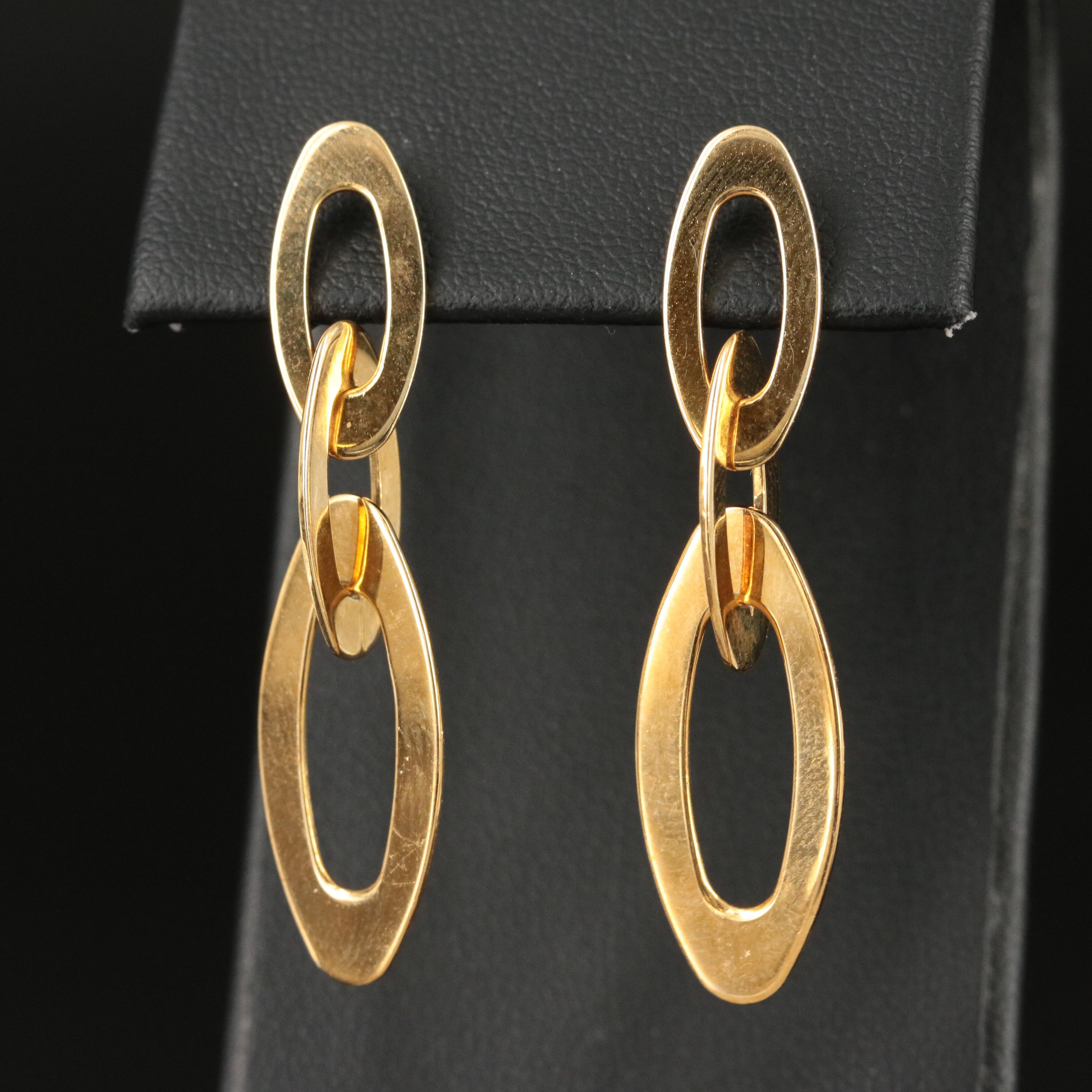 Roberto Coin "Chic and Shine" 18K Oval Drop Earrings