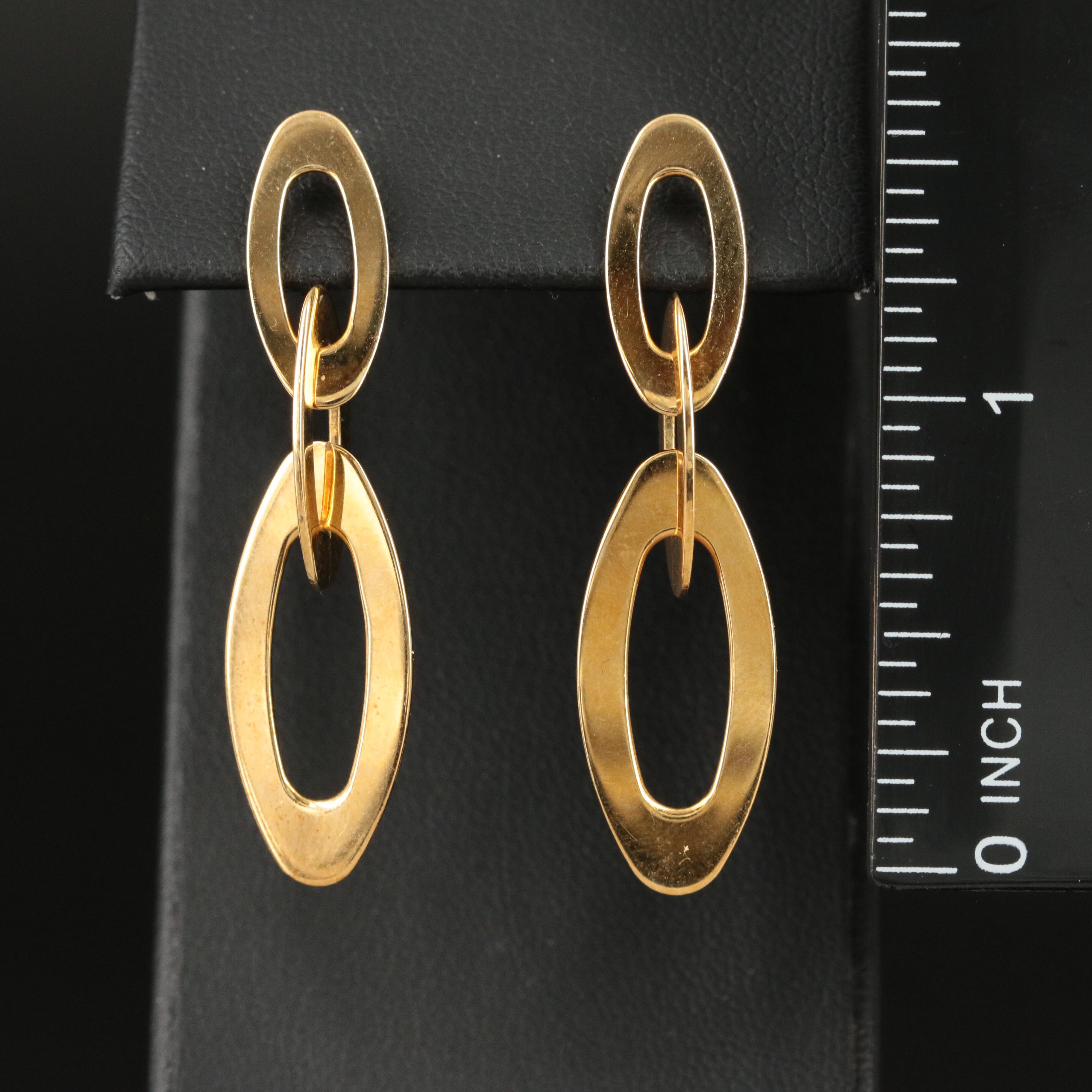 Roberto Coin "Chic and Shine" 18K Oval Drop Earrings