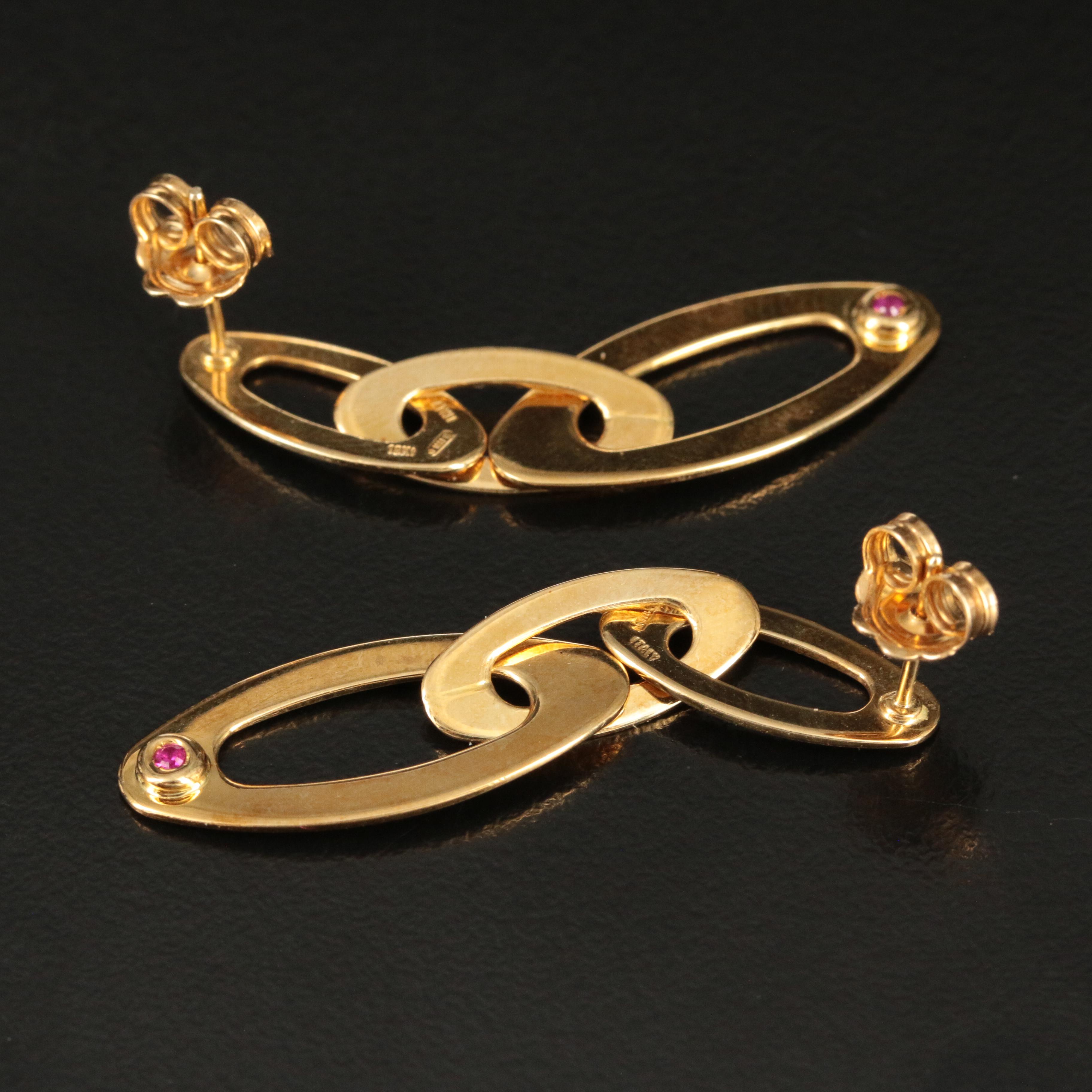 Roberto Coin "Chic and Shine" 18K Oval Drop Earrings