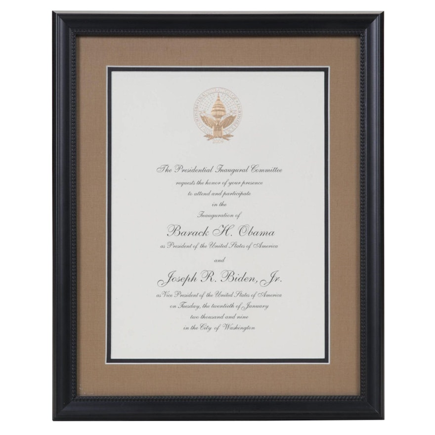 2009 Inaugural Invitation for Obama/Biden White House in Frame
