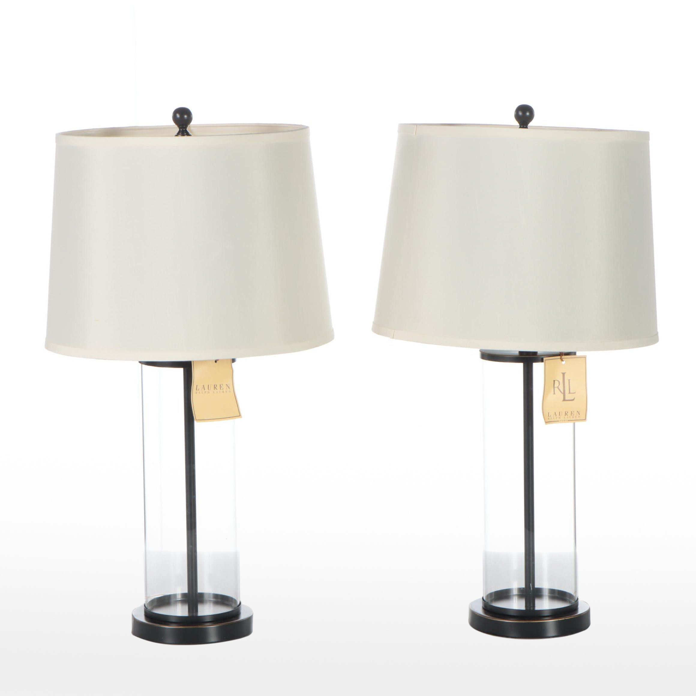 Ralph Lauren "Payton" Glass and Metal Table Lamps