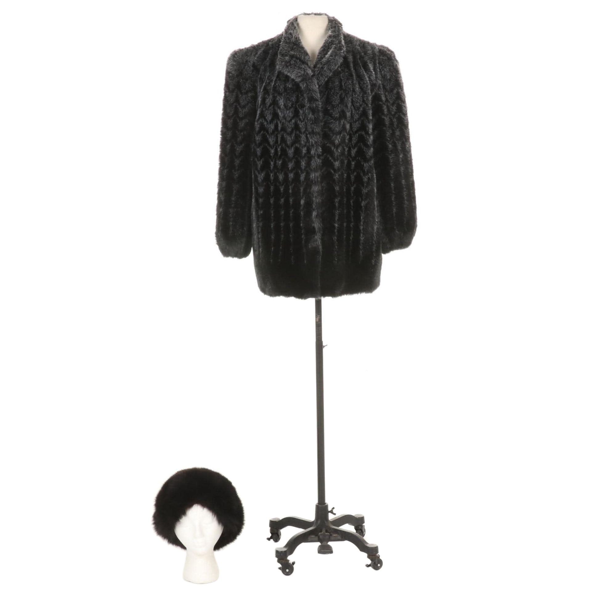 Fox Fur Hat with Style VI Ltd. Faux Fur Coat