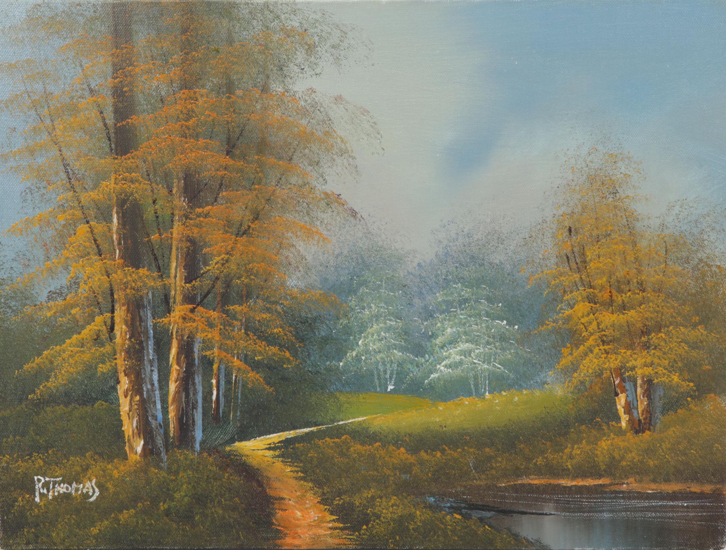 Pastoral Oil Paintings of Cottage Garden and Rural Walking Path