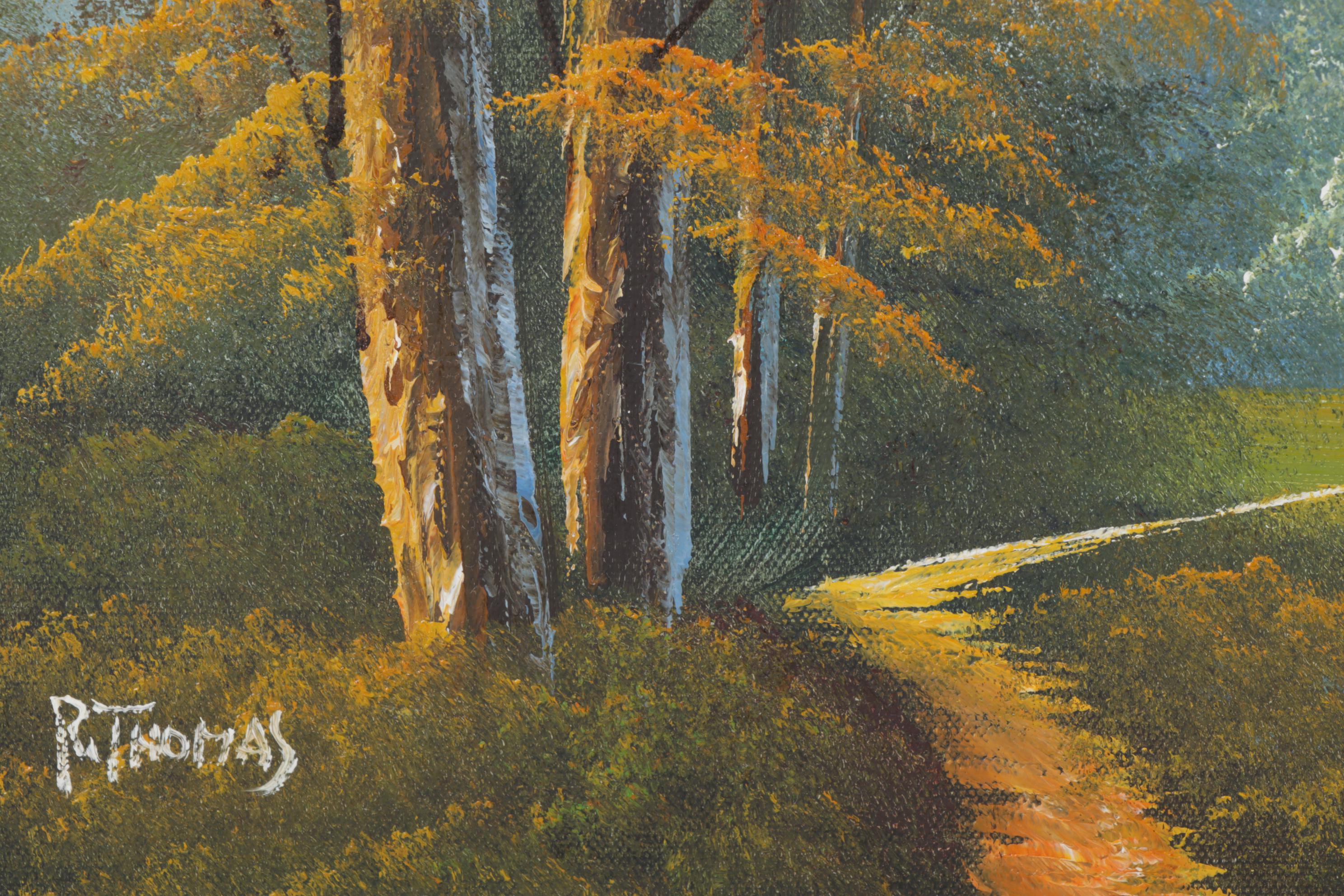 Pastoral Oil Paintings of Cottage Garden and Rural Walking Path