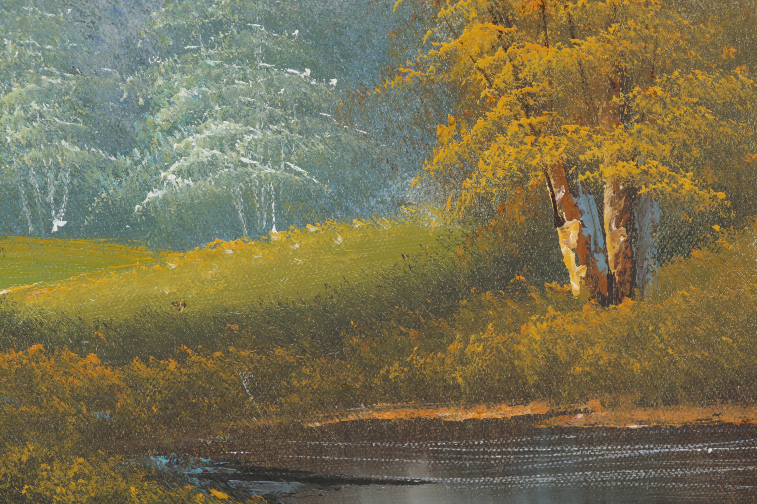 Pastoral Oil Paintings of Cottage Garden and Rural Walking Path