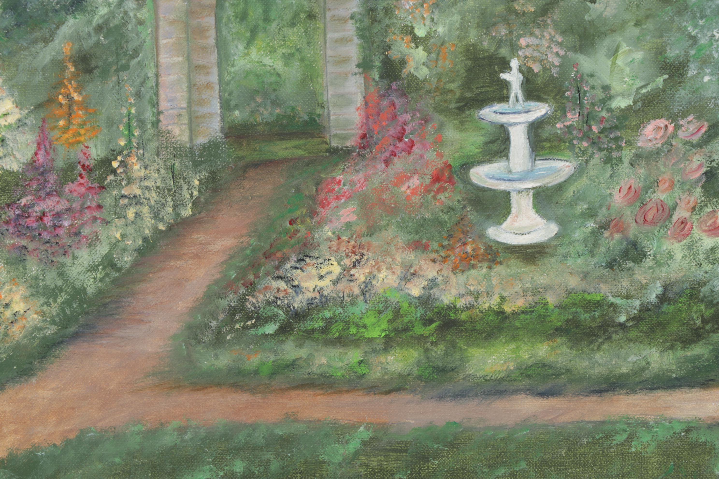 Pastoral Oil Paintings of Cottage Garden and Rural Walking Path