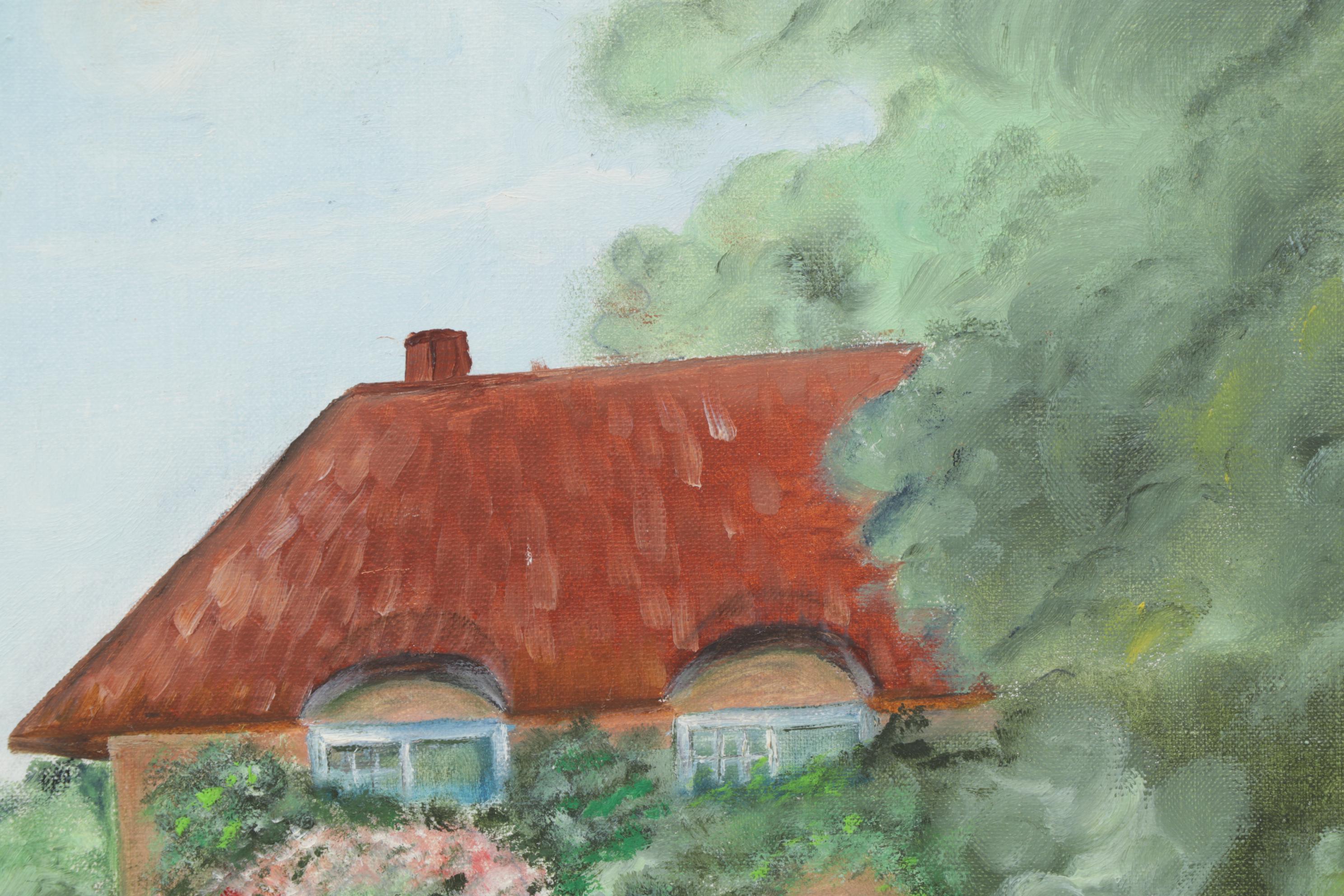 Pastoral Oil Paintings of Cottage Garden and Rural Walking Path