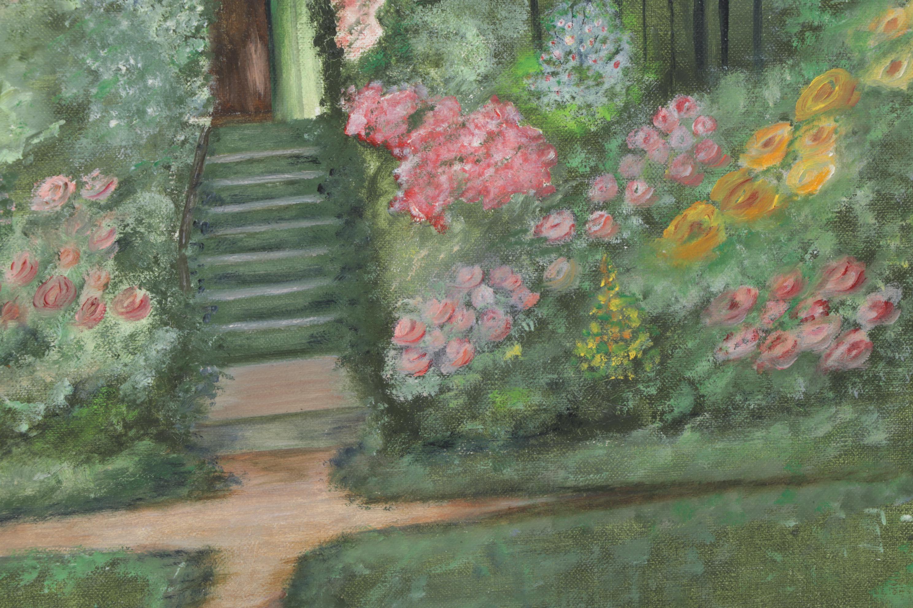 Pastoral Oil Paintings of Cottage Garden and Rural Walking Path