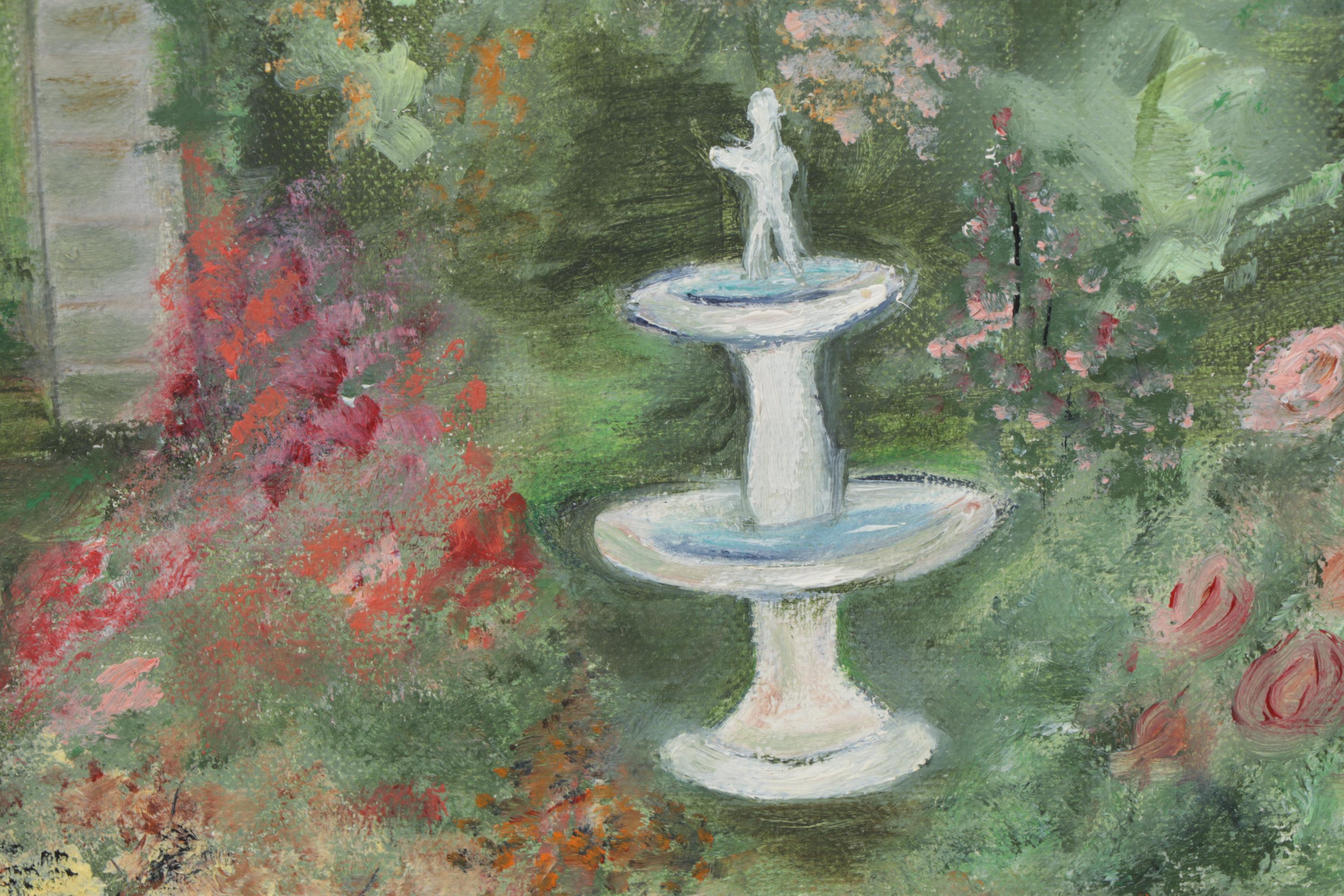 Pastoral Oil Paintings of Cottage Garden and Rural Walking Path