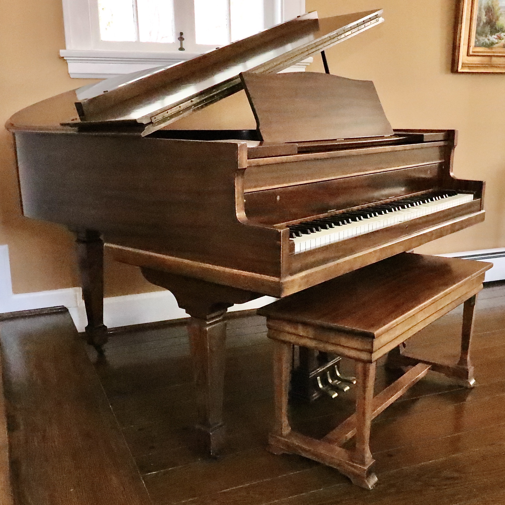 Mahogany Baby Grand Piano, Early 20th Century