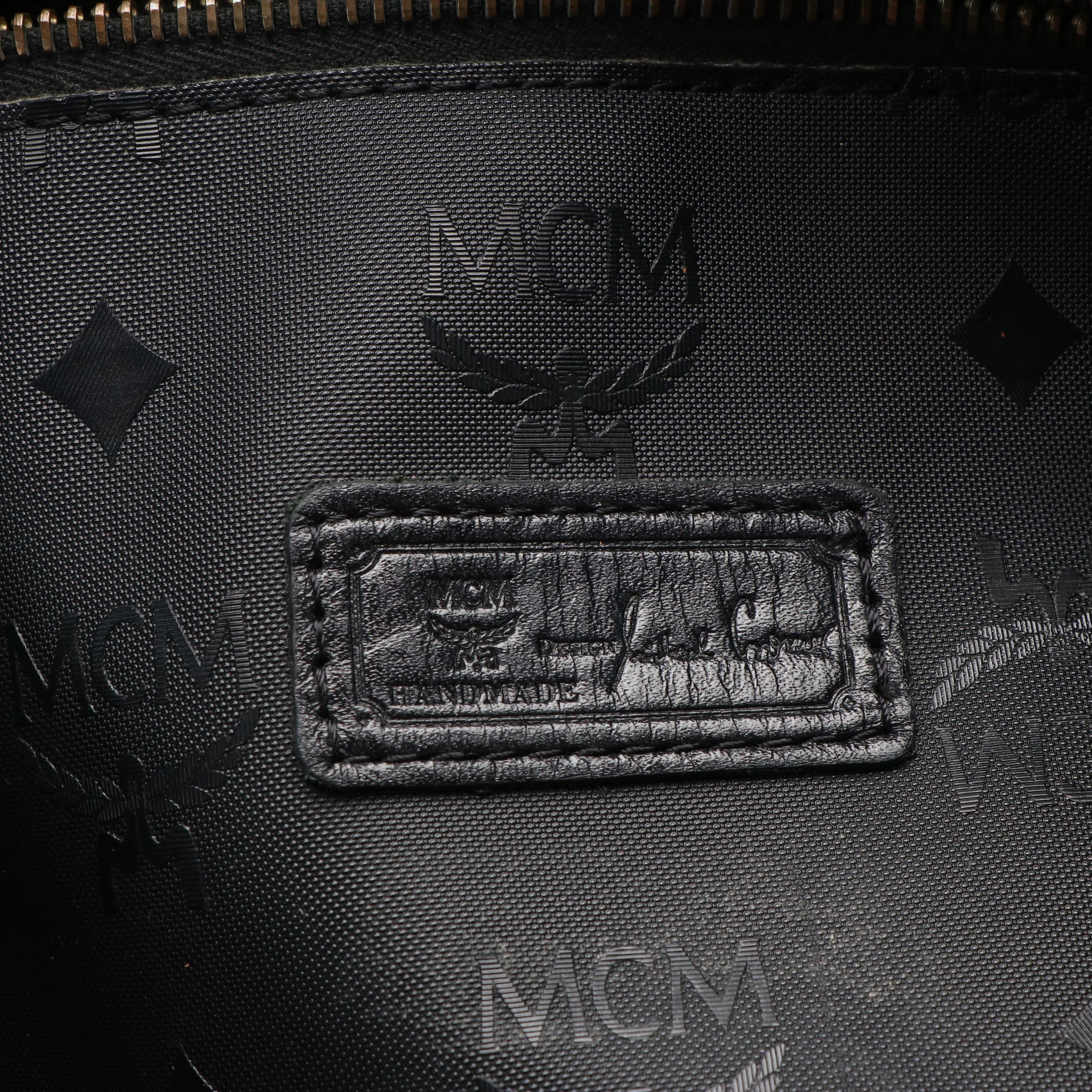 MCM Shoulder Tote Bag in Black Visetos Nylon