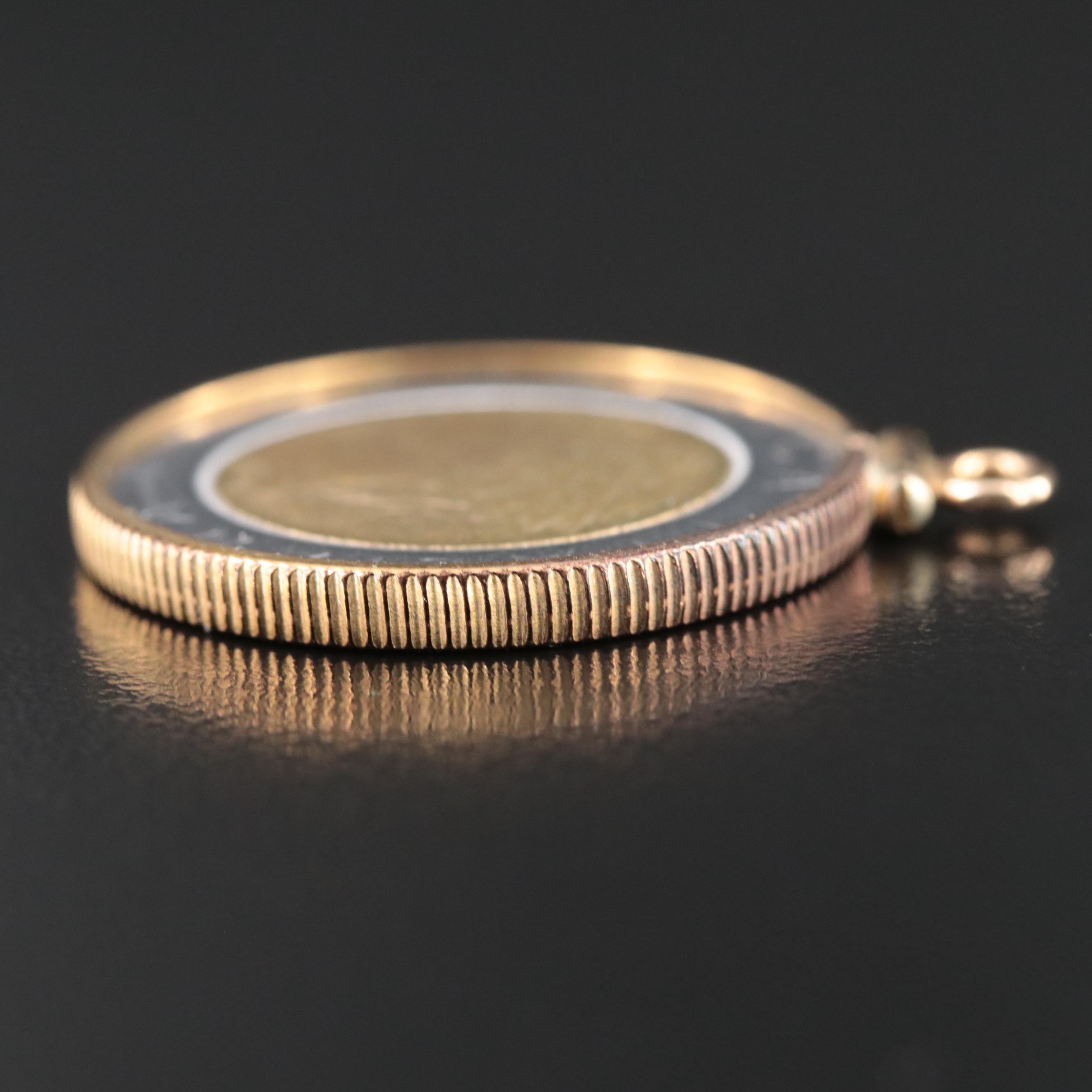 1985 Italian 500 Lire Coin Pendant