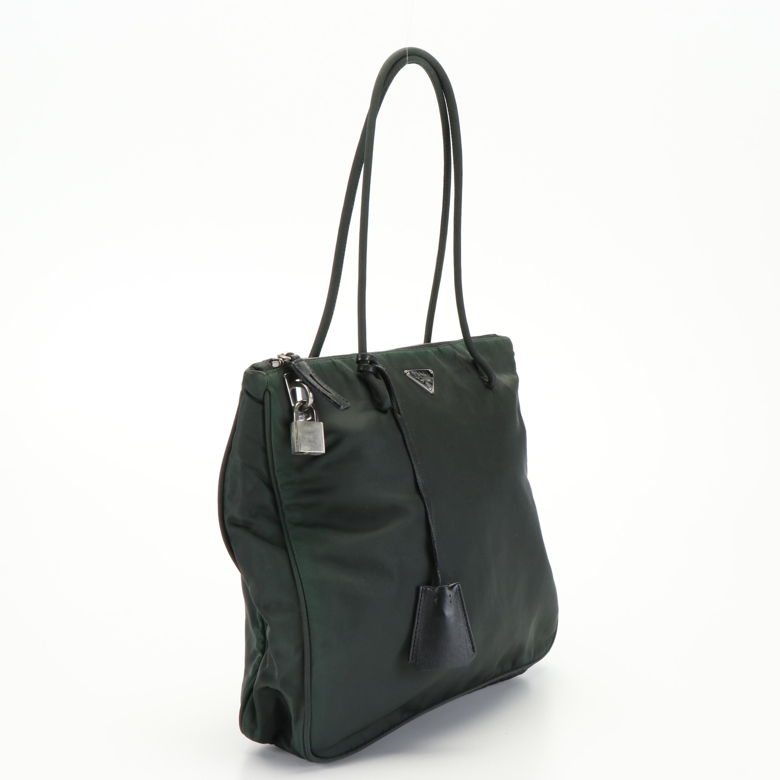 Prada Spo Ebano Tessuto Nylon Tote Bag