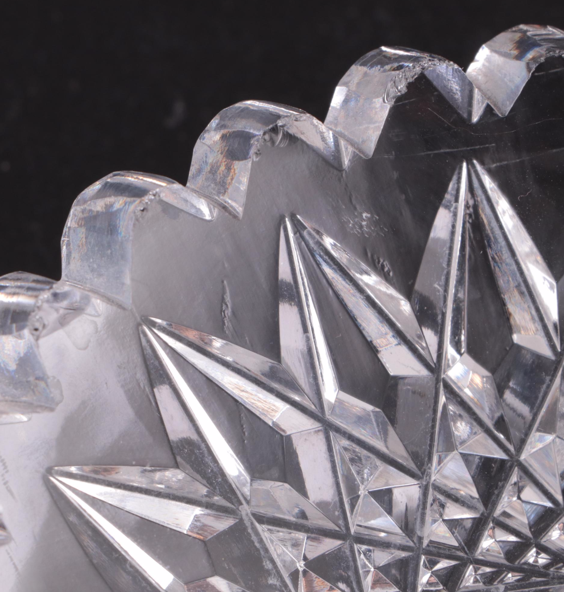 American Brilliant Period Cut Glass Pitcher, Dish and Divided Dish