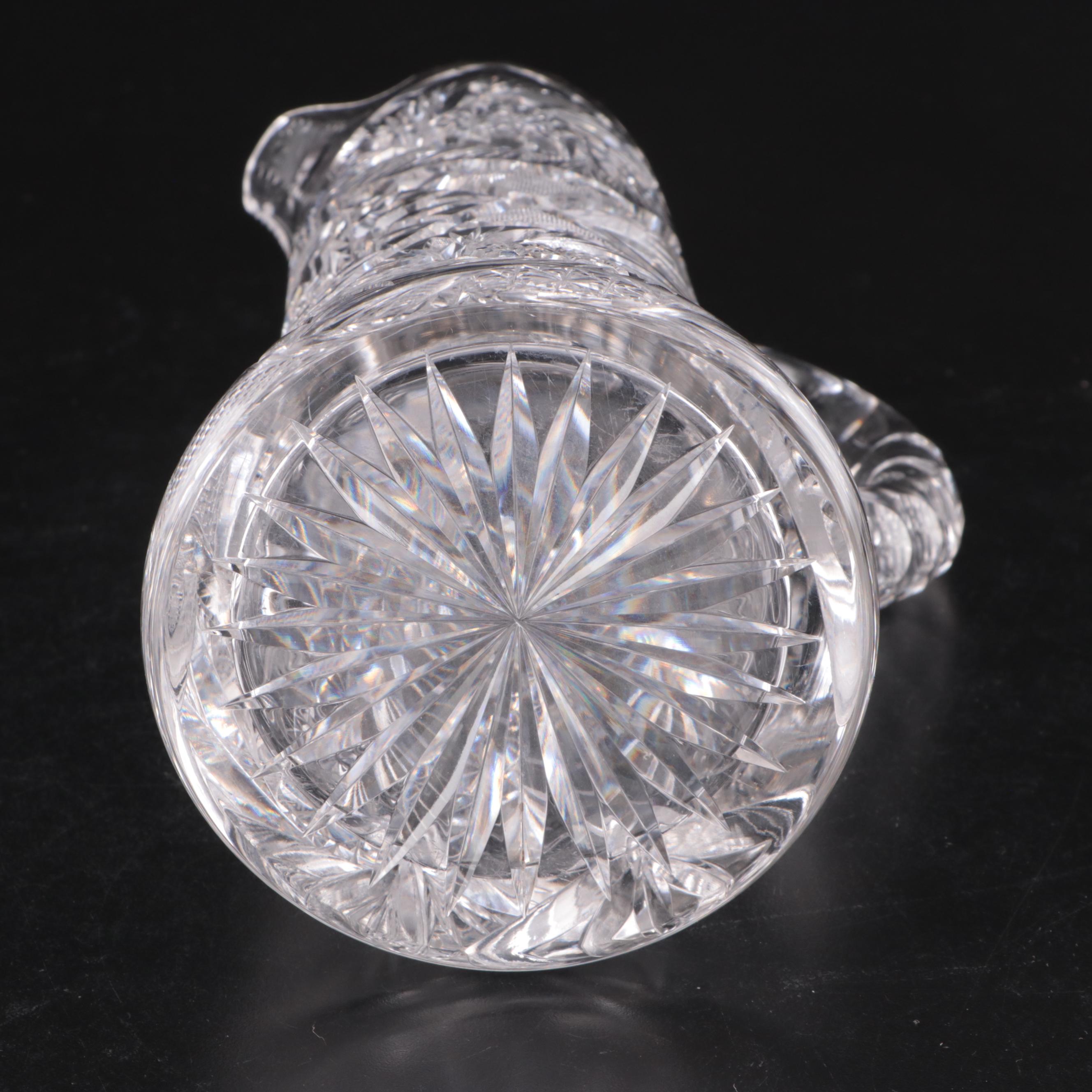 American Brilliant Period Cut Glass Pitcher, Dish and Divided Dish