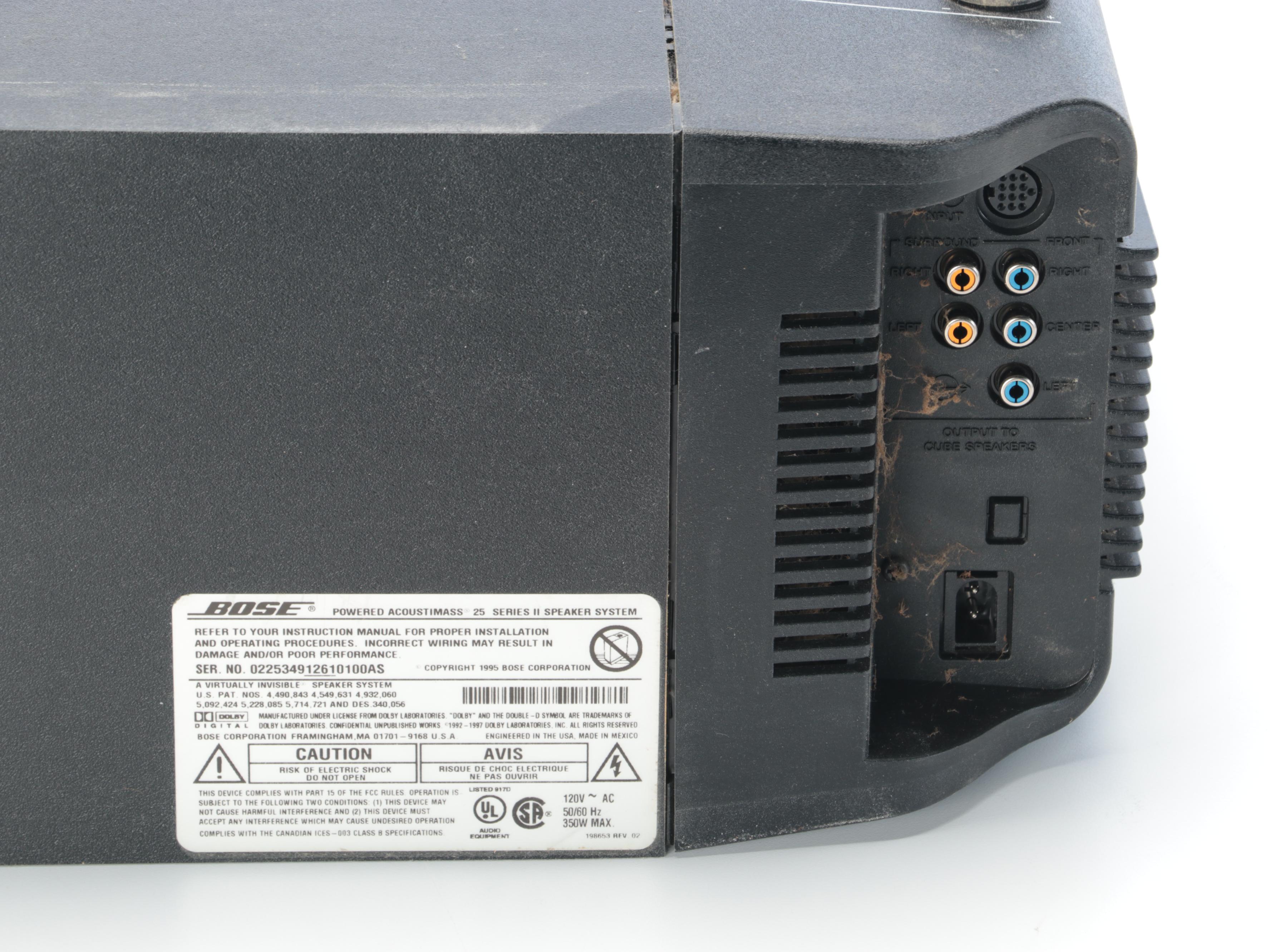 Bose Speakers With Series II Acoustimass 25 Subwoofer and Lifestyle 5 CD Player