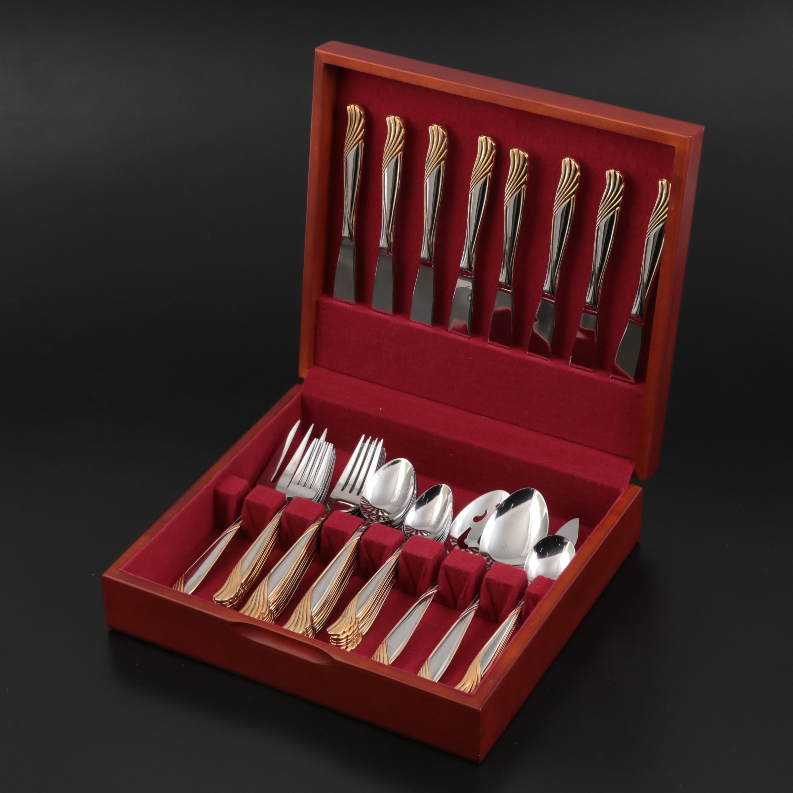 Cambridge Silvermiths "Gold Florentine" Stainless Flatware
