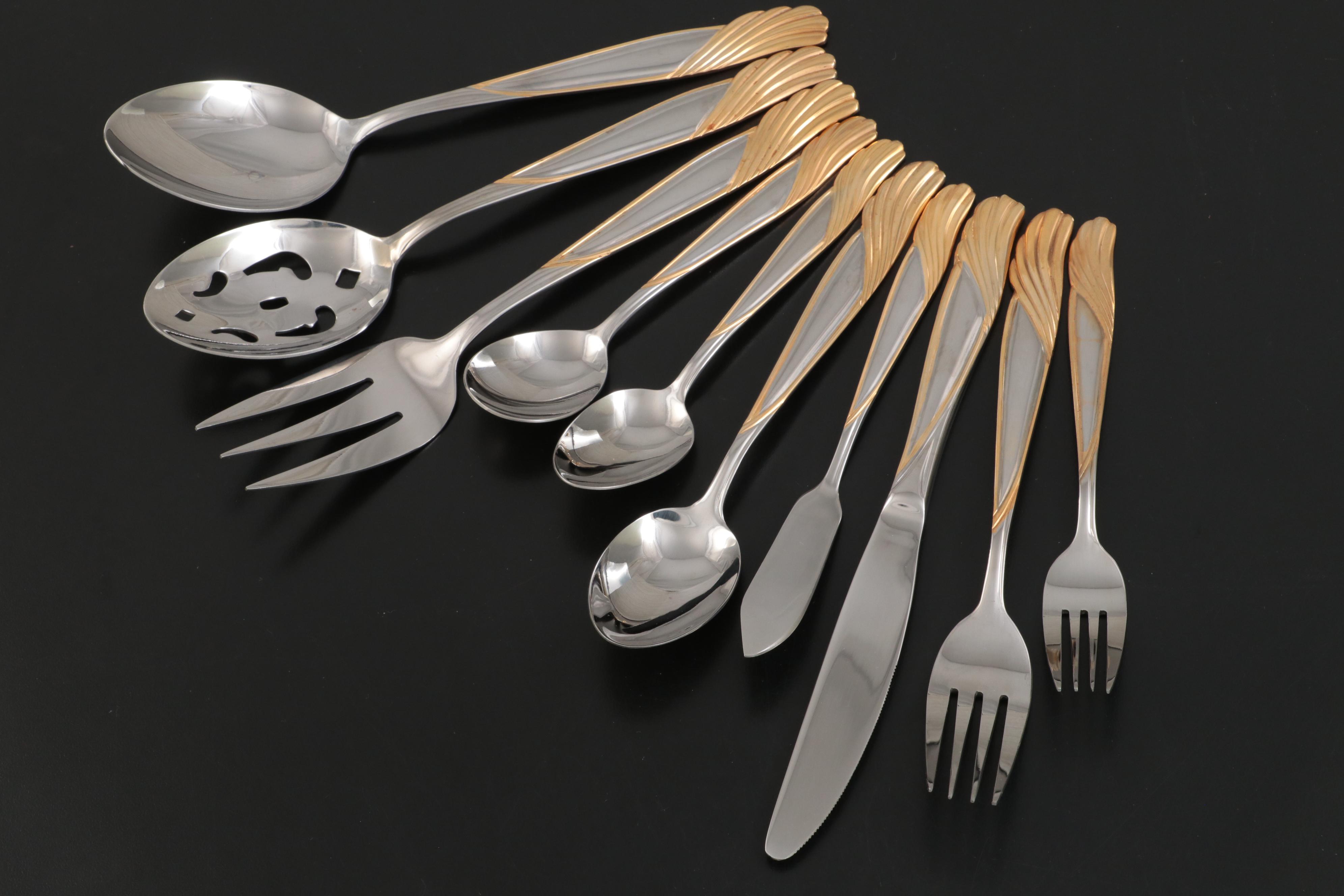 Cambridge Silvermiths "Gold Florentine" Stainless Flatware