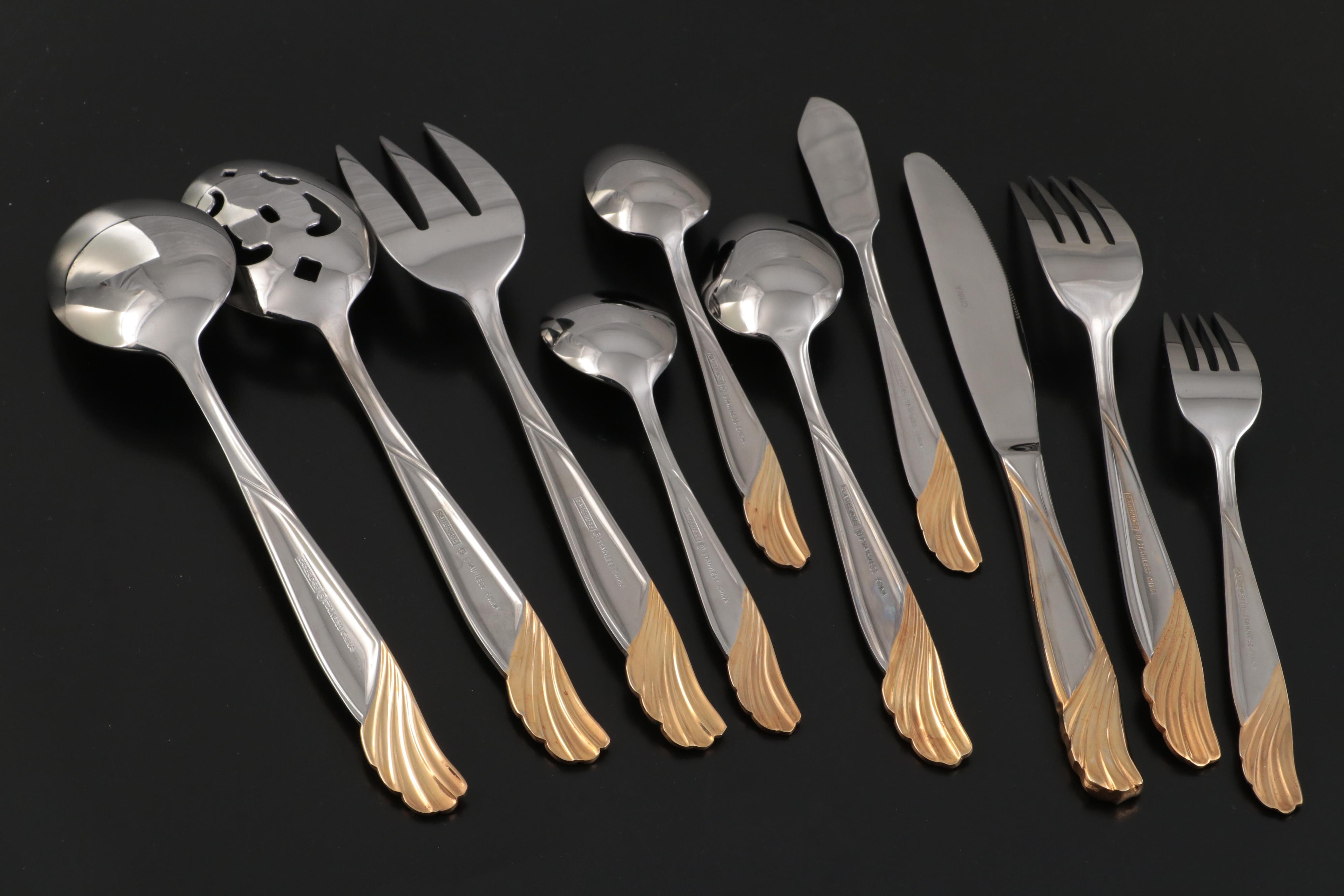 Cambridge Silvermiths "Gold Florentine" Stainless Flatware