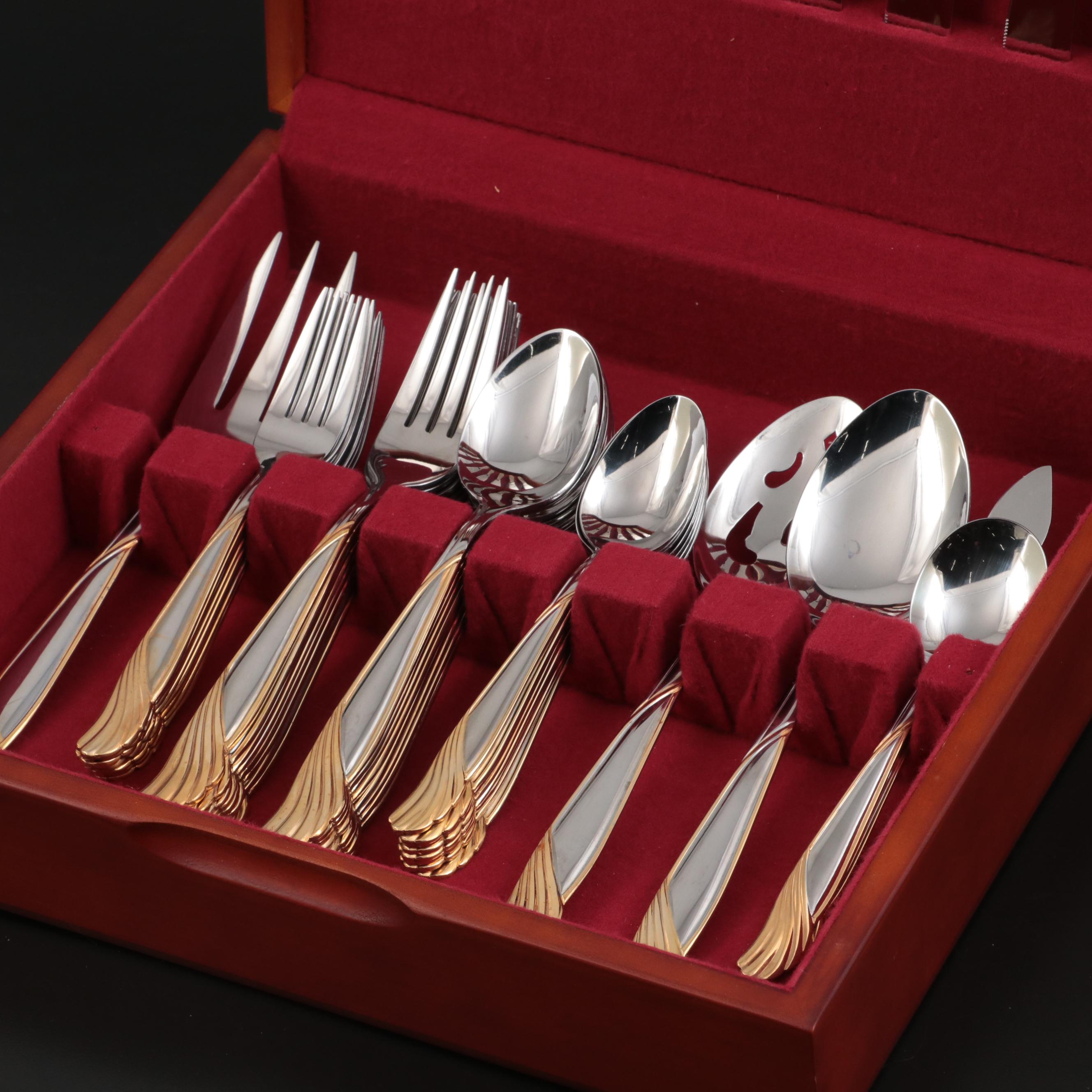 Cambridge Silvermiths "Gold Florentine" Stainless Flatware