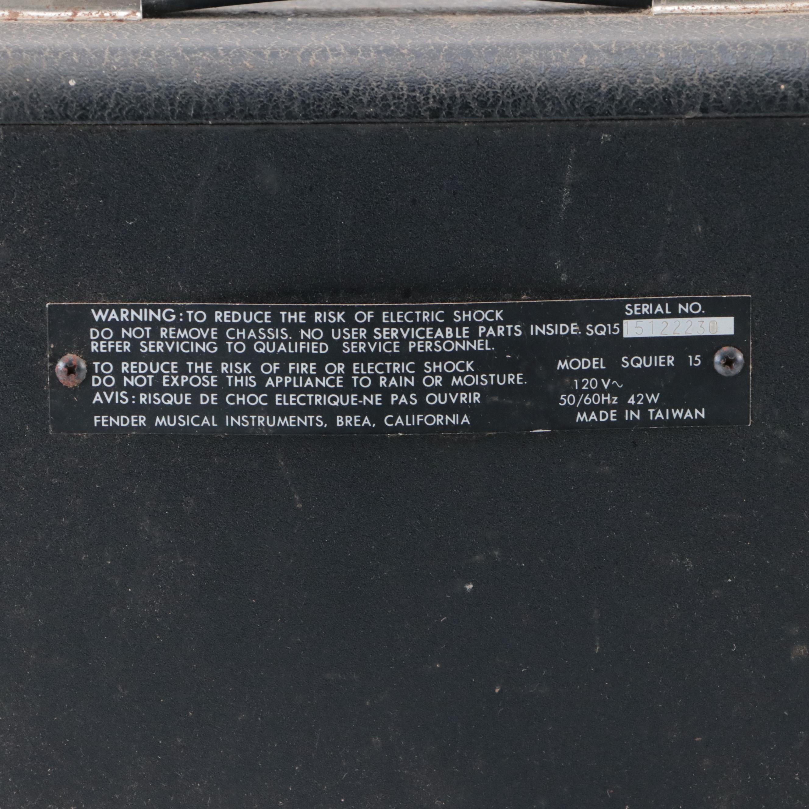 Fender Squier 15 Portable Guitar Amp, Late 20th Century