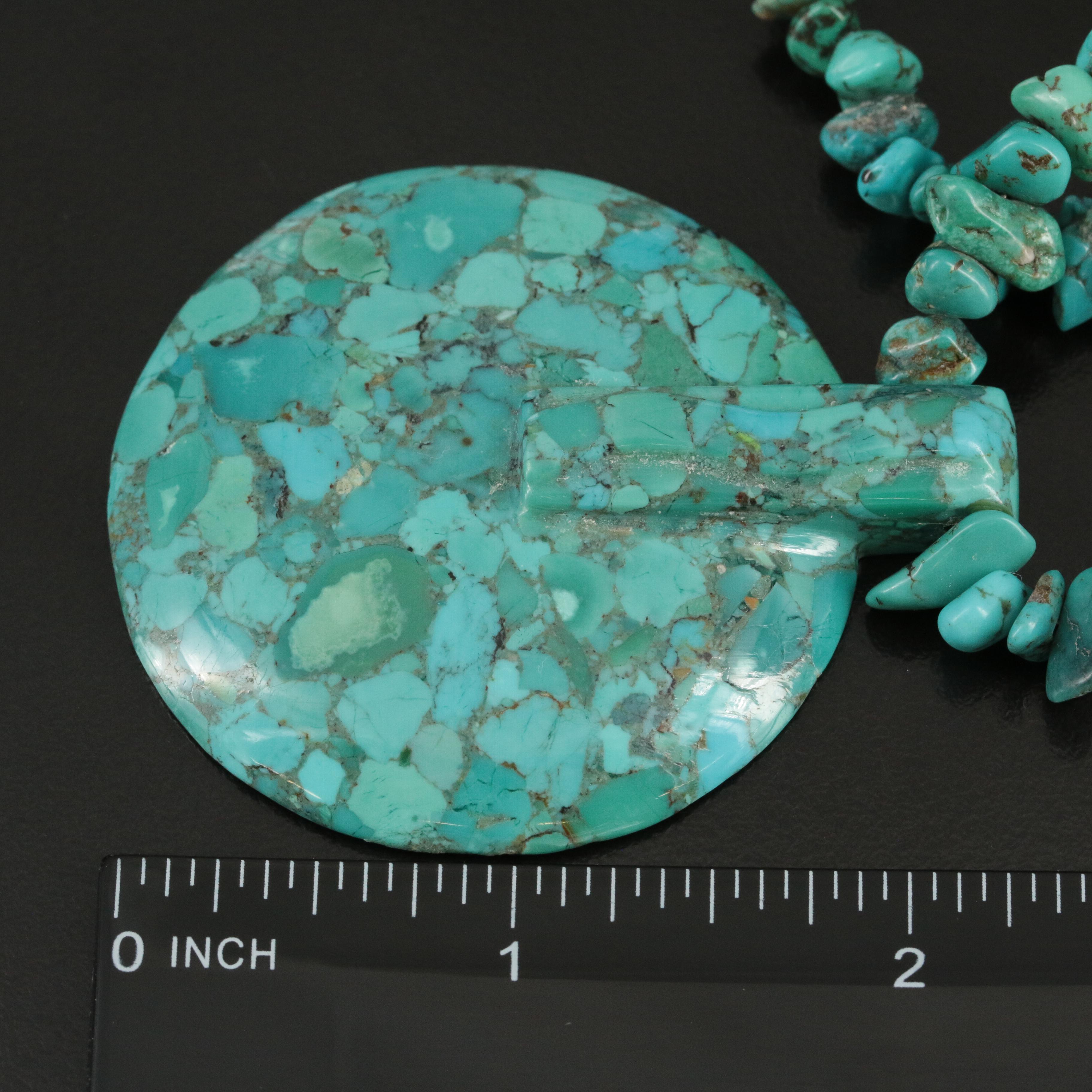 Desert Rose Trading Co. Composite Turquoise and Turquoise Necklace with Sterling