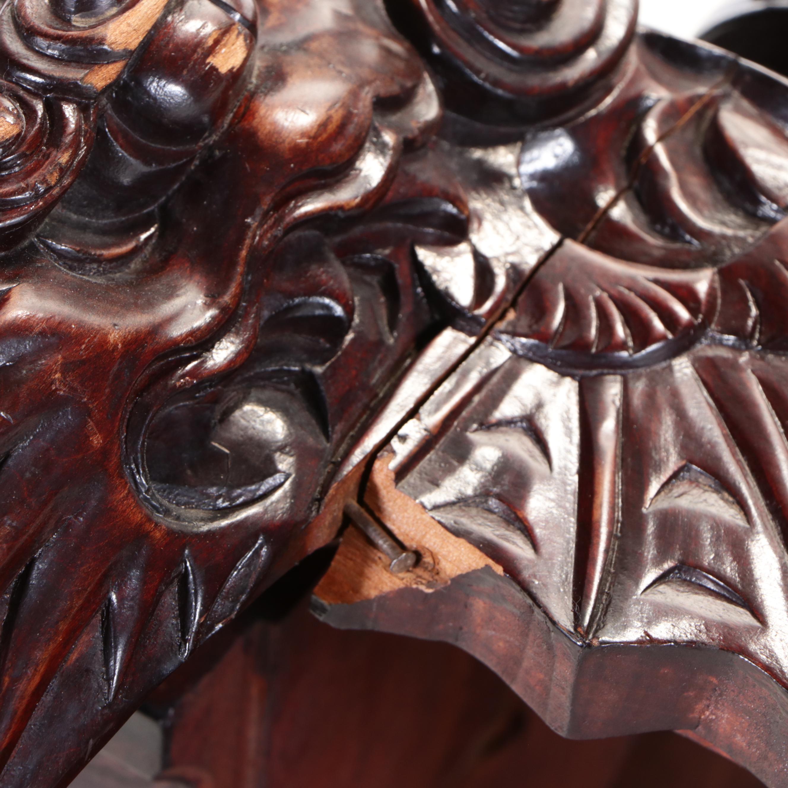 Chinese Carved Hardwood Dragon Throne Chair