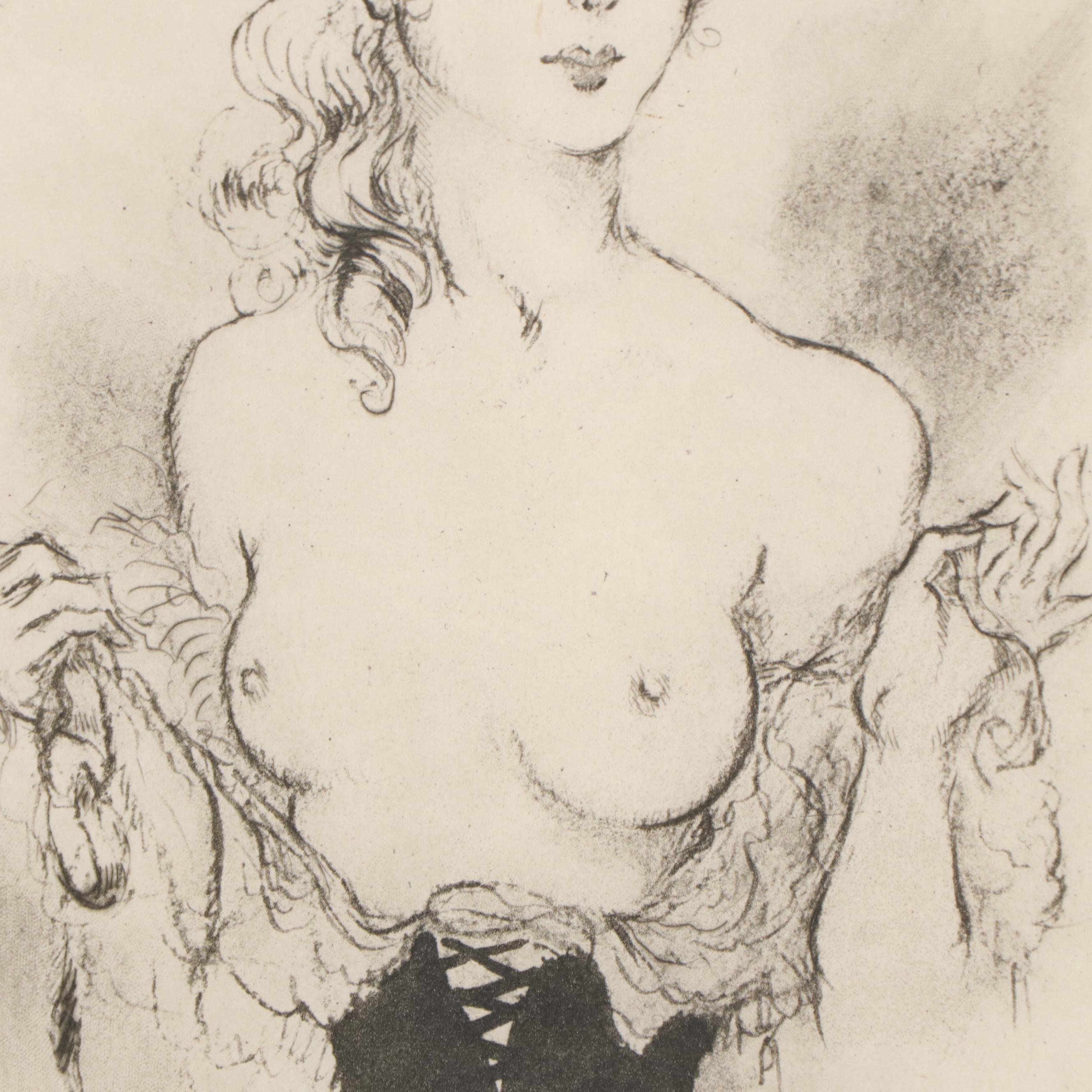 Louis Icart Etching Bookplate from "Félicia ou Mes Fredaines," 1947