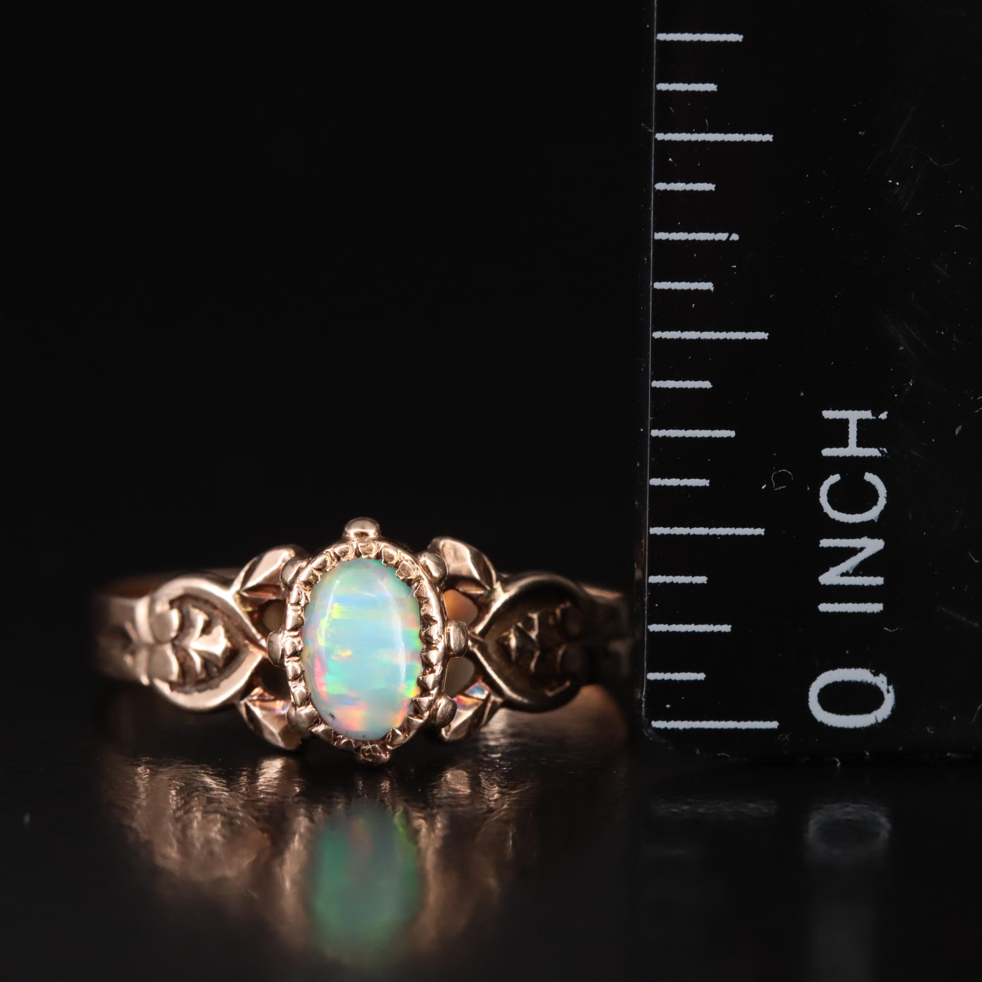 Vintage 10K Solitaire Opal Ring