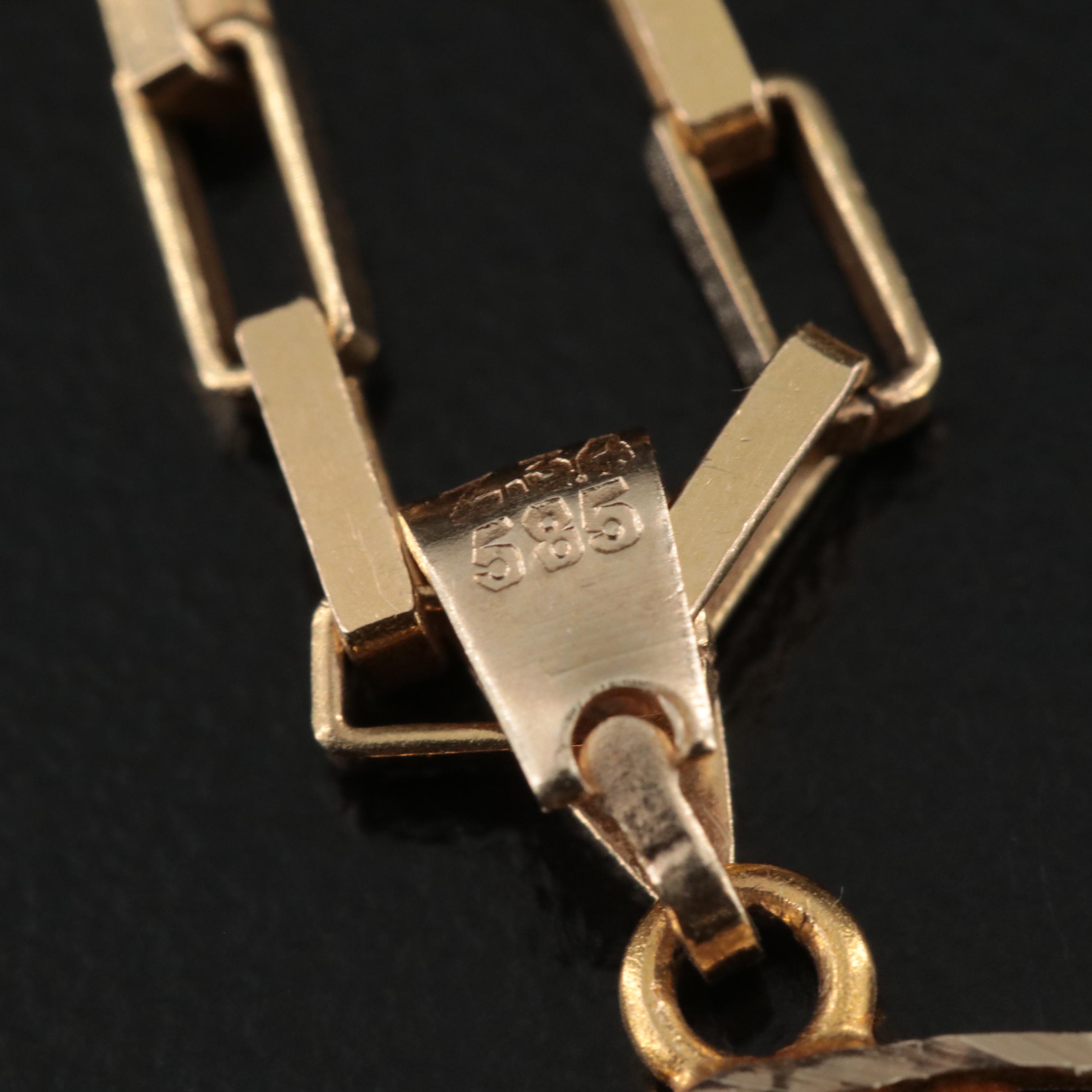 10K and 14K Greek Pantheon and Ship Pendant Necklace