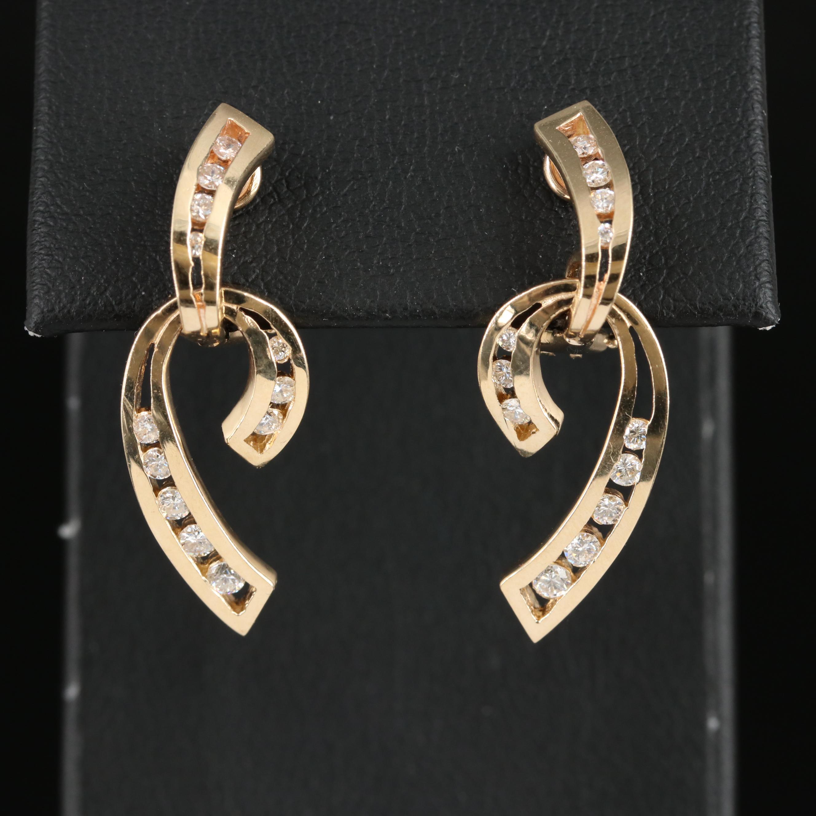 14K 0.61 CTW Diamond Abstract Dangle Earrings