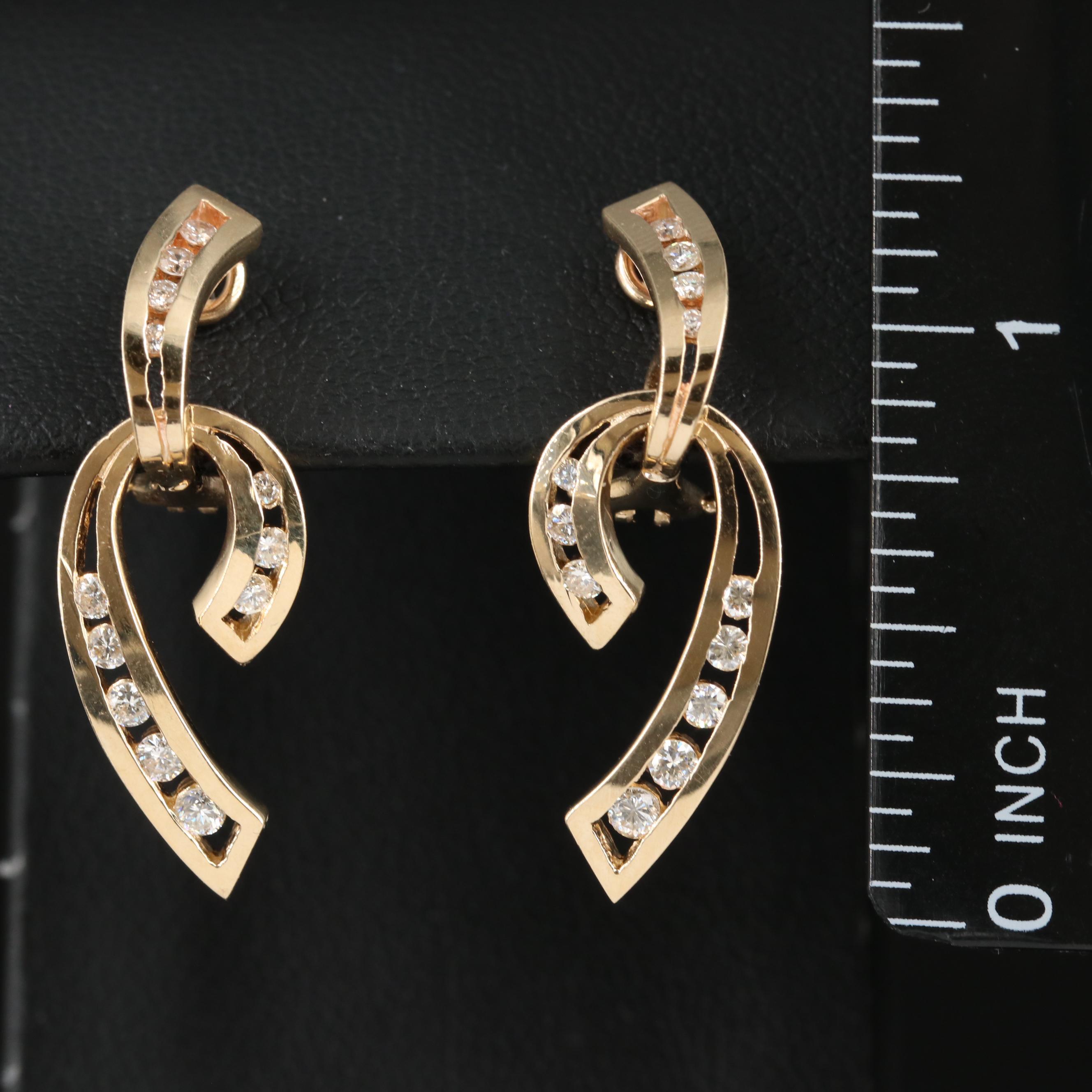 14K 0.61 CTW Diamond Abstract Dangle Earrings