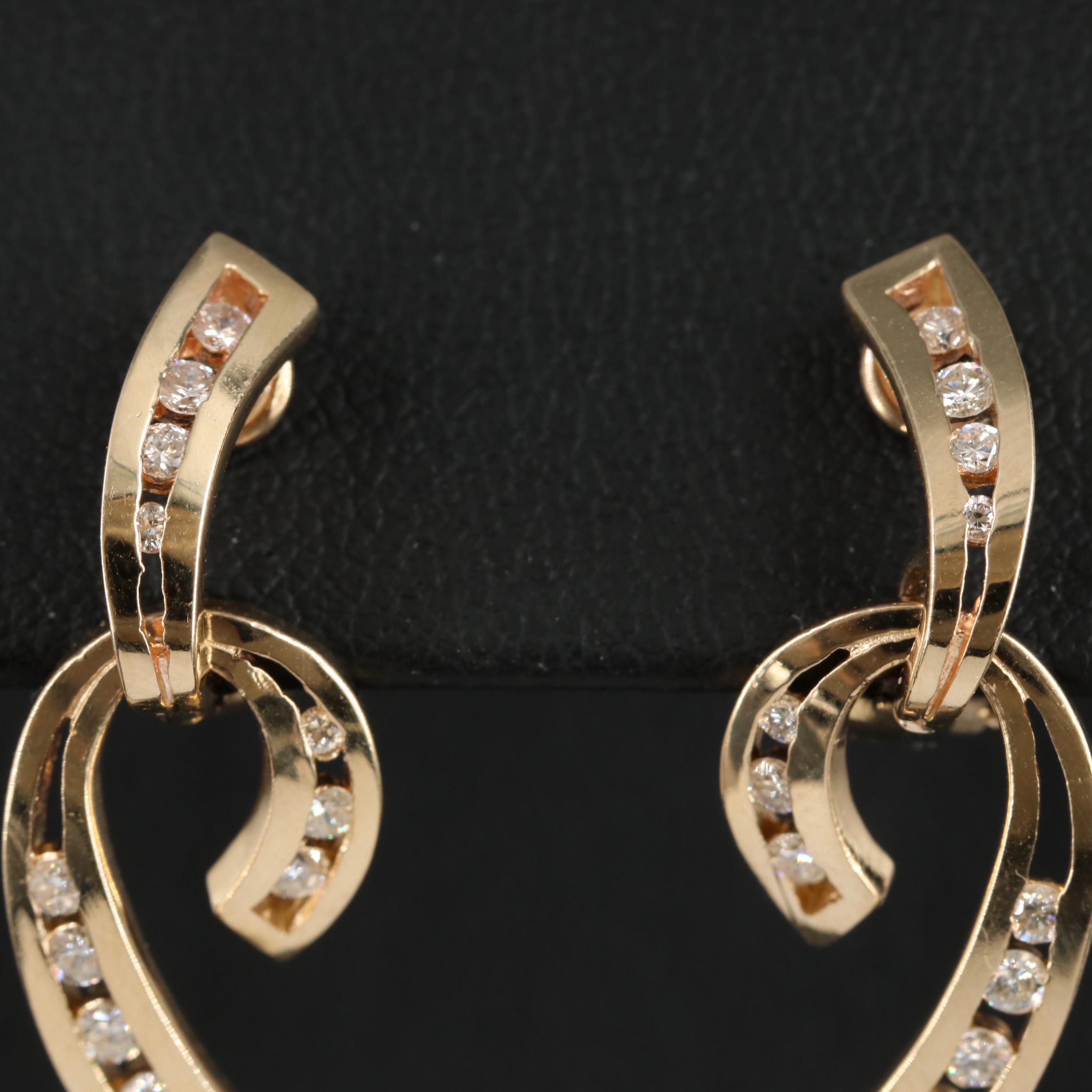 14K 0.61 CTW Diamond Abstract Dangle Earrings