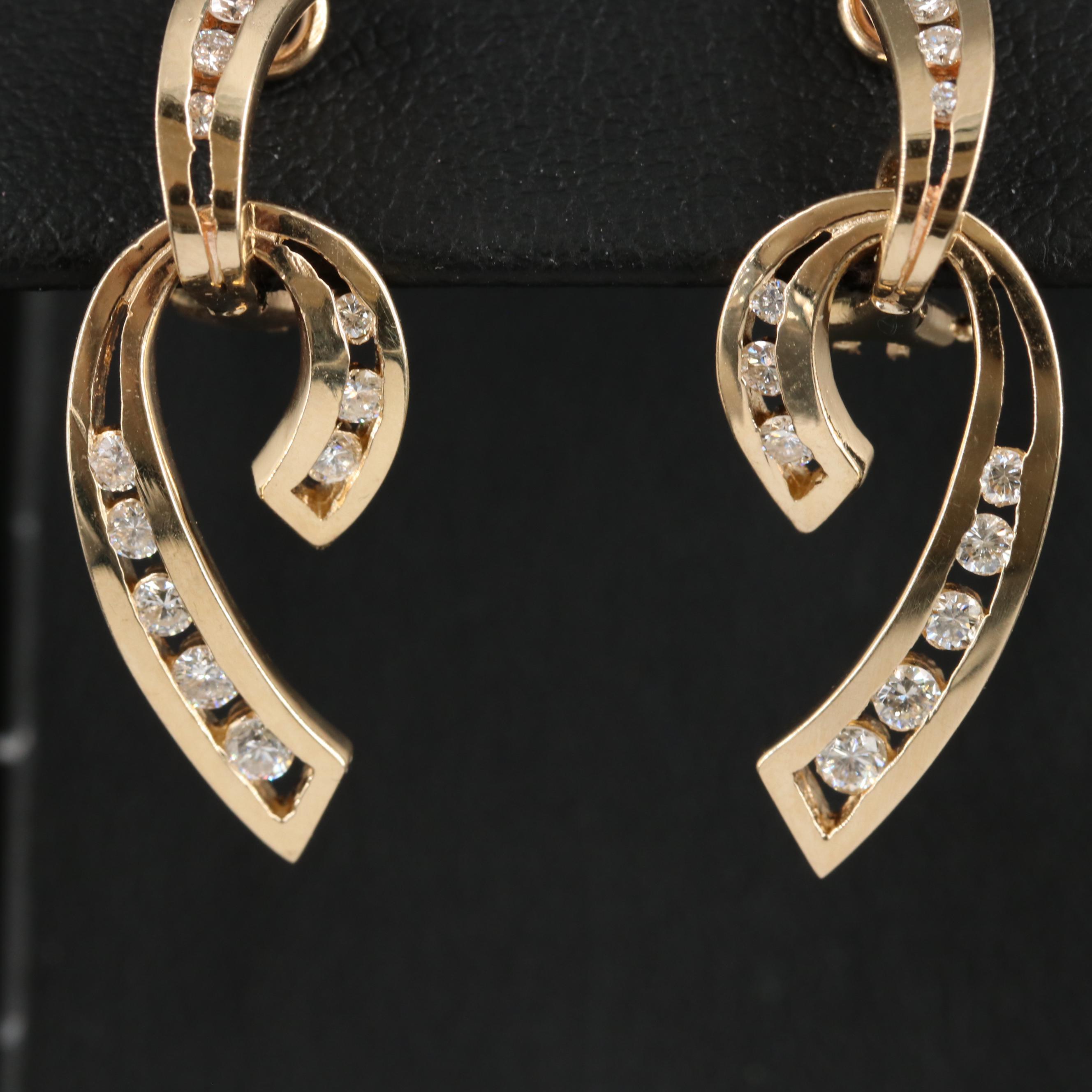 14K 0.61 CTW Diamond Abstract Dangle Earrings