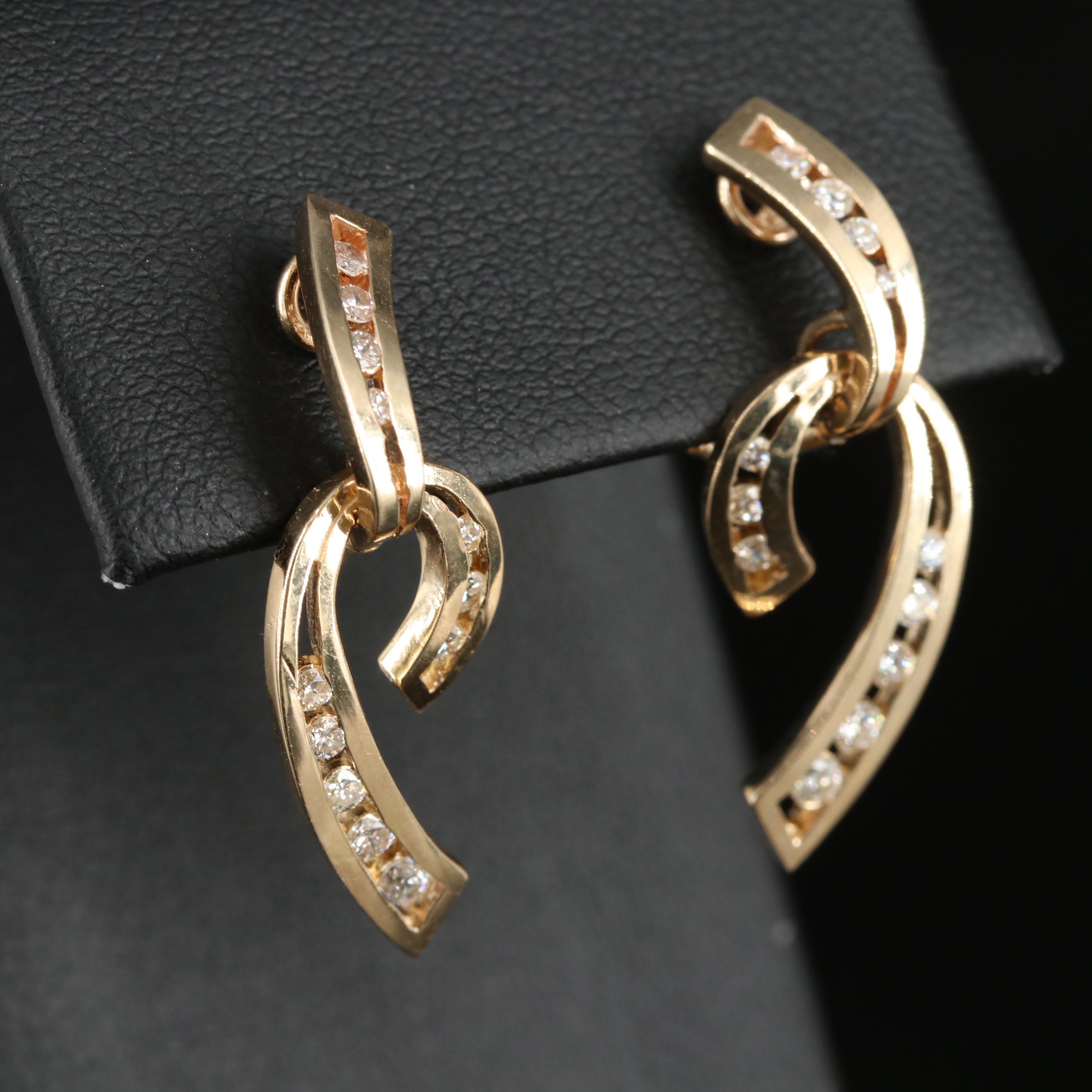 14K 0.61 CTW Diamond Abstract Dangle Earrings
