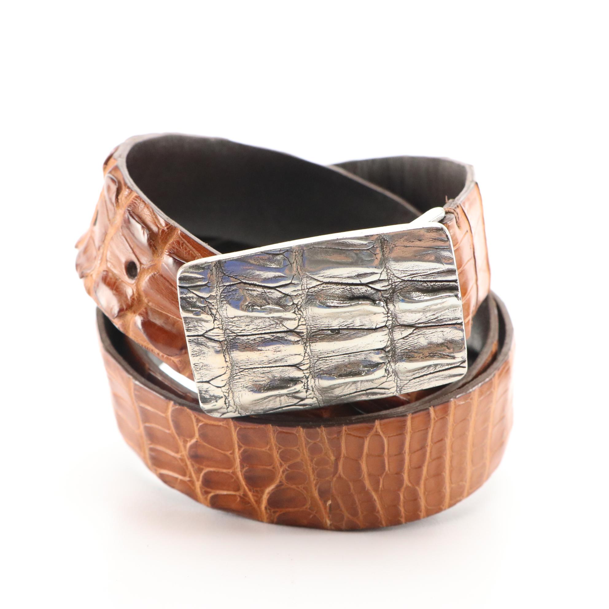 Coach and More Leather, Hornback Alligator, Lizard & CrocEmbossed Leather Belts EBTH