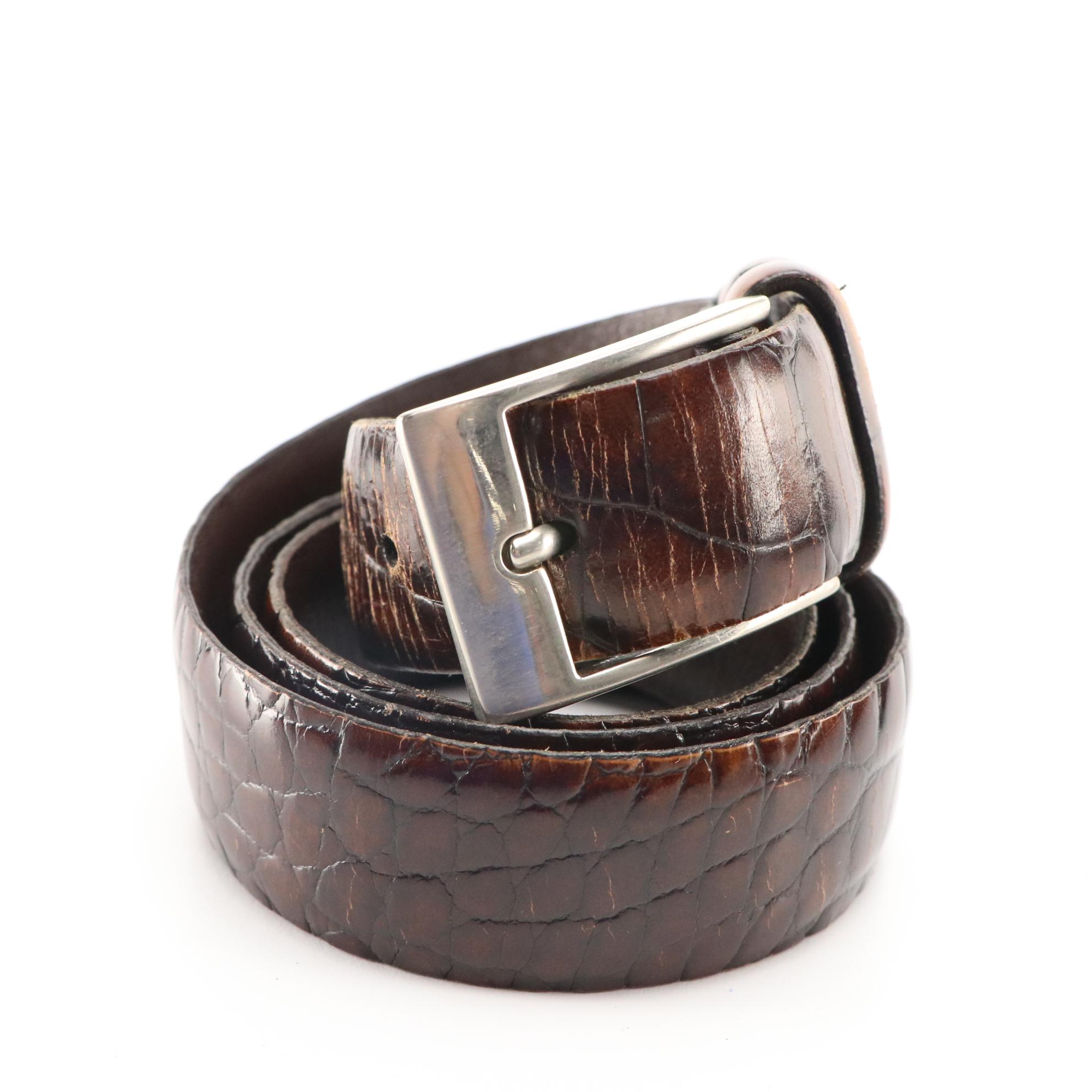 Coach and More Leather, Hornback Alligator, Lizard & CrocEmbossed Leather Belts EBTH